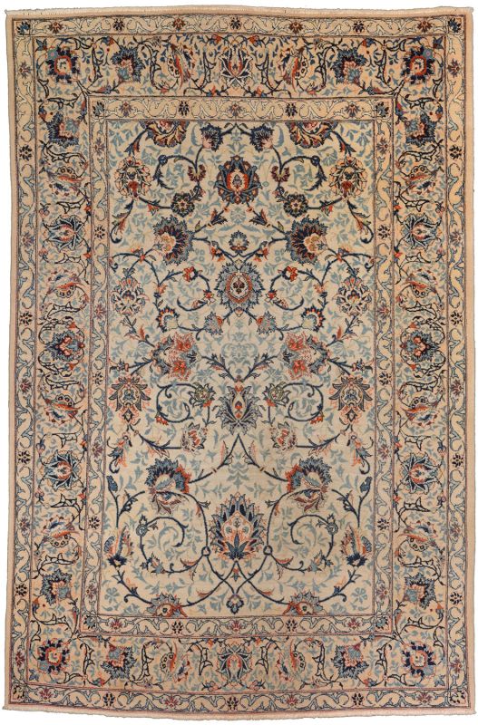 Perserteppich Kashan 137 x 212 cm Schurwolle handgeknüpft antik