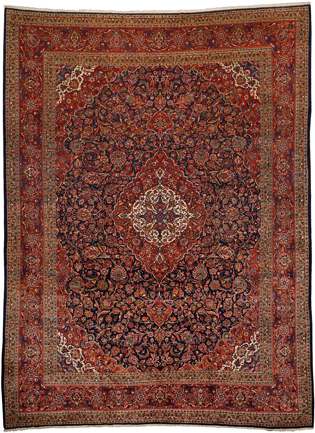 Perserteppich Kashan 314 x 414 cm Schurwolle handgeknüpft antik