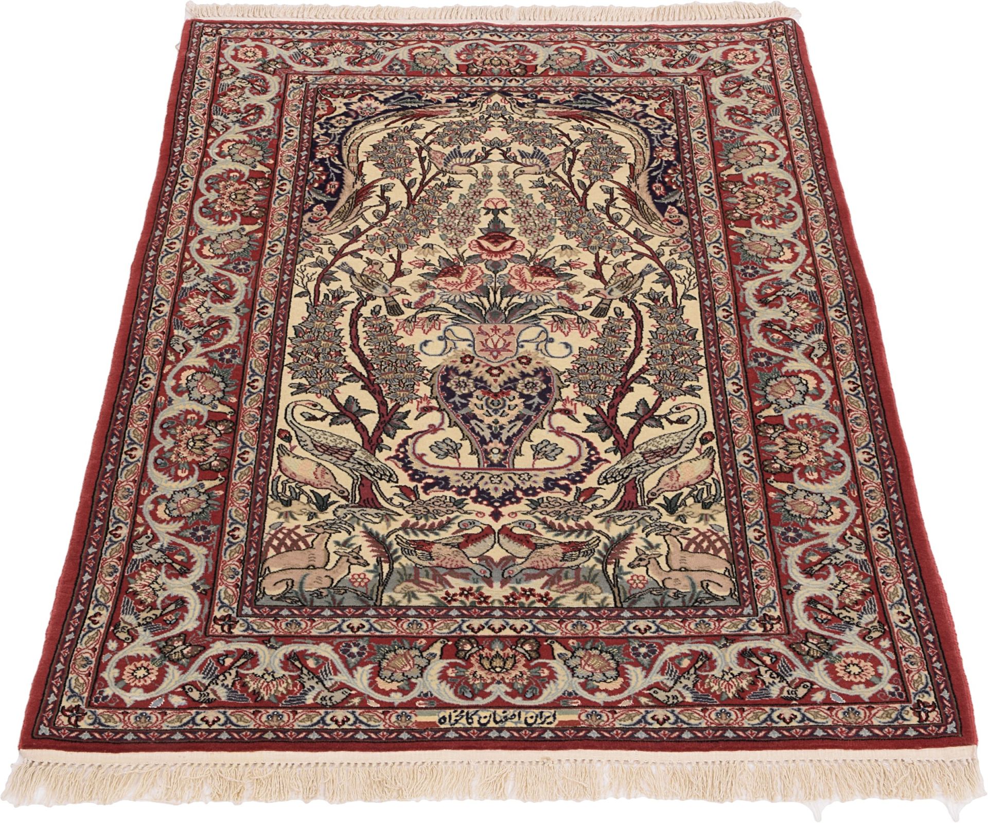 Perserteppich Isfahan 100 x 186 cm Schurwolle handgeknüpft