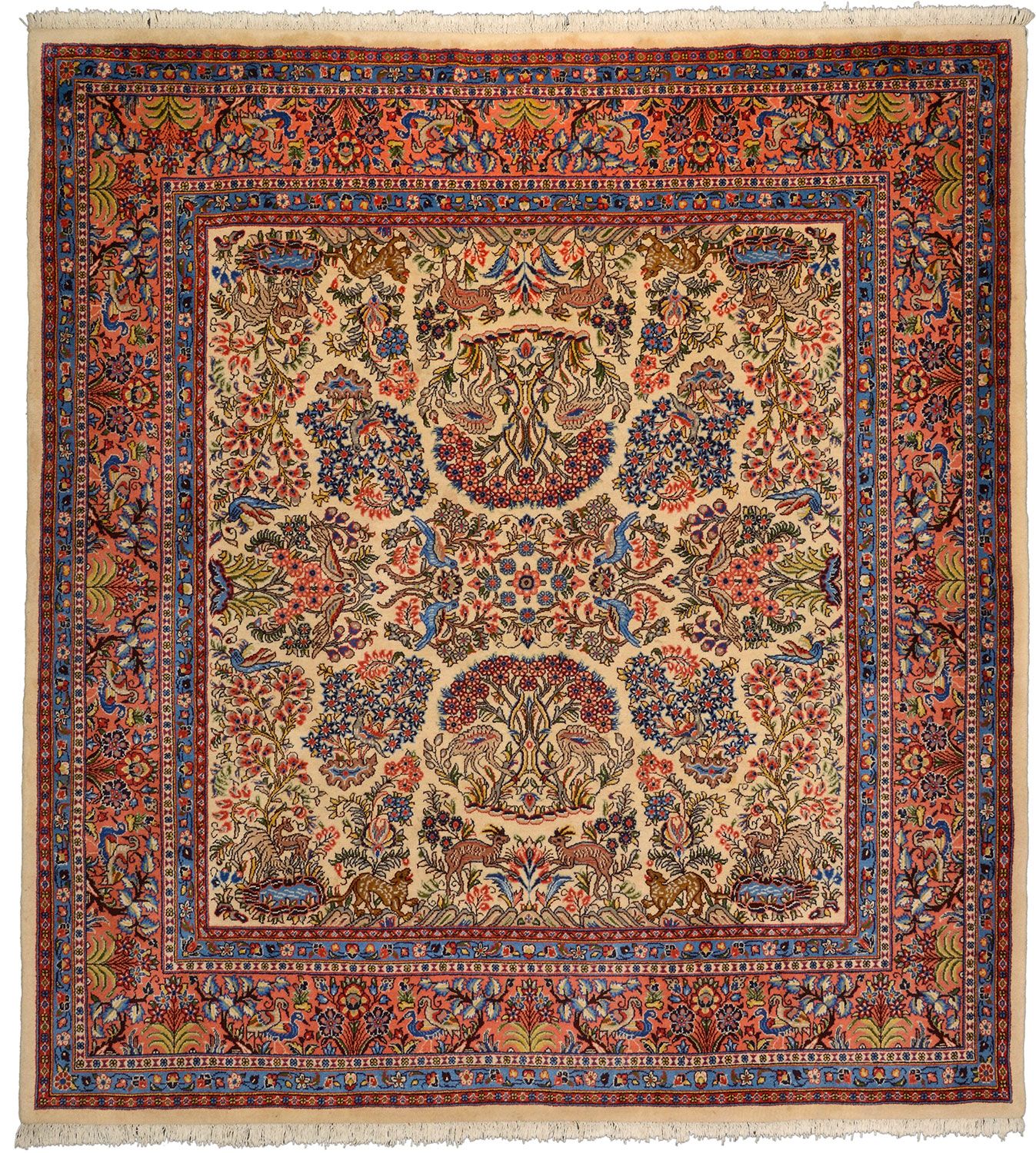 Perserteppich Sarough 216 x 234 cm Schurwolle handgeknüpft