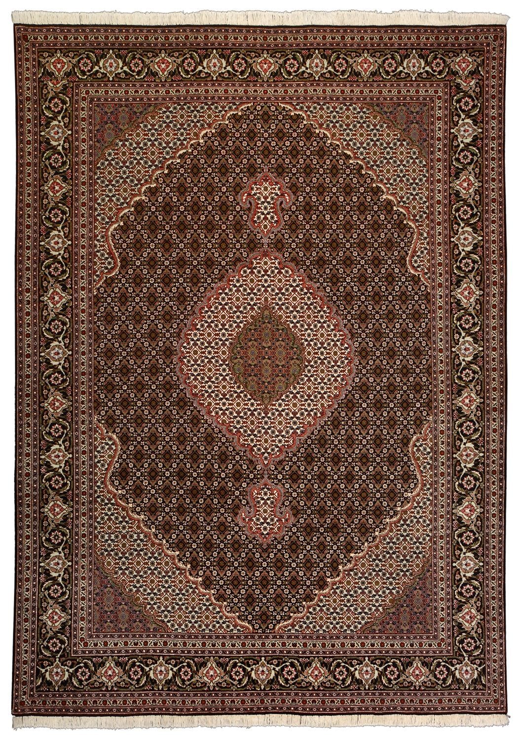 Perserteppich Täbriz 205 x 295 cm Schurwolle-Seide handgeknüpft