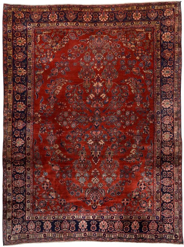 Perserteppich Sarough 317 x 430 cm Schurwolle handgeknüpft antik