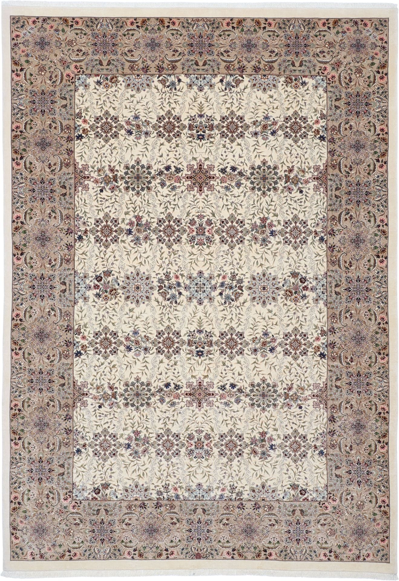 Perserteppich Isfahan 217 x 310 cm Schurwolle-Seide handgeknüpft