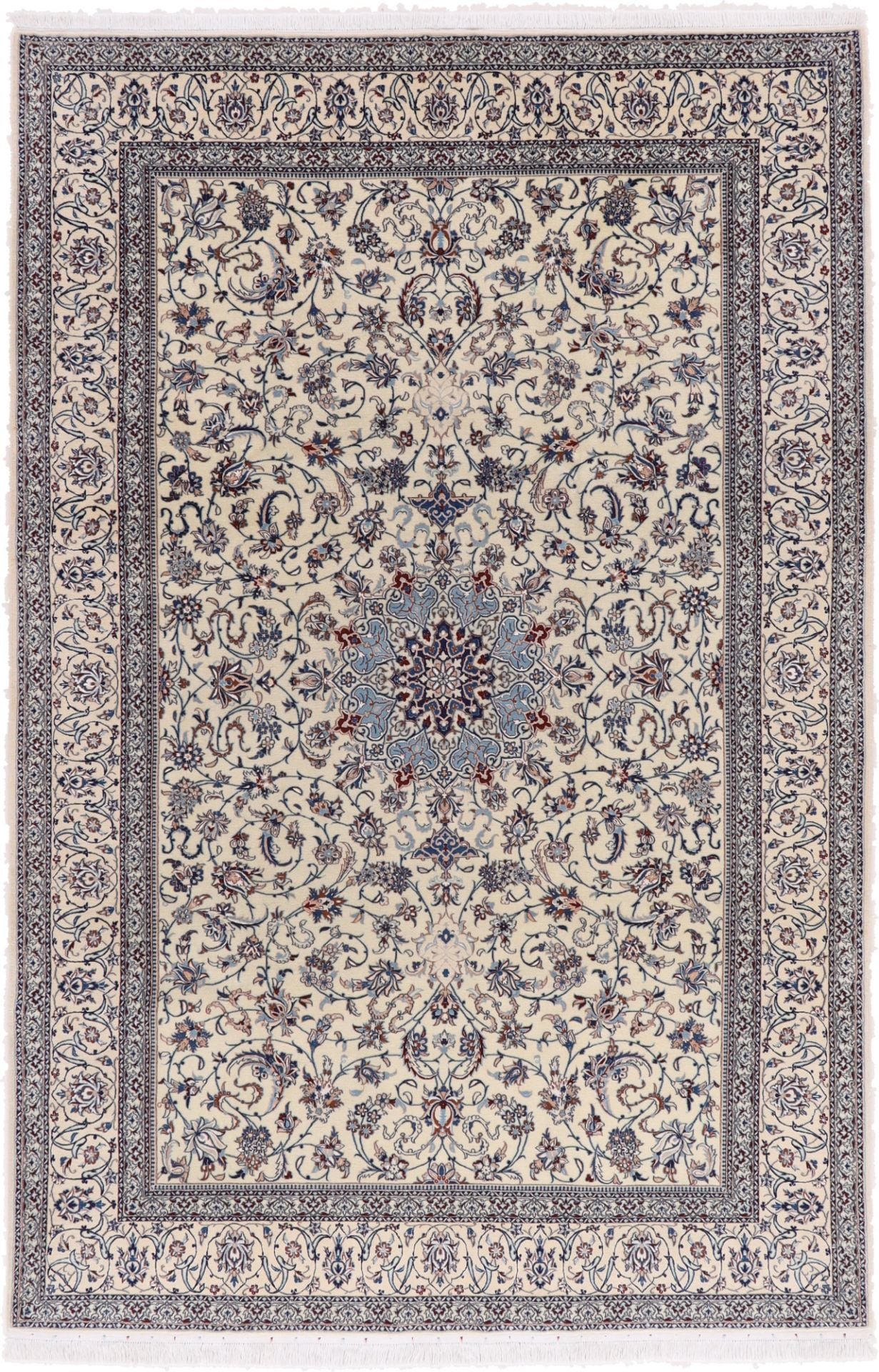 Perserteppich Nain 205 x 307 cm Schurwolle und Seide handgeknüpft