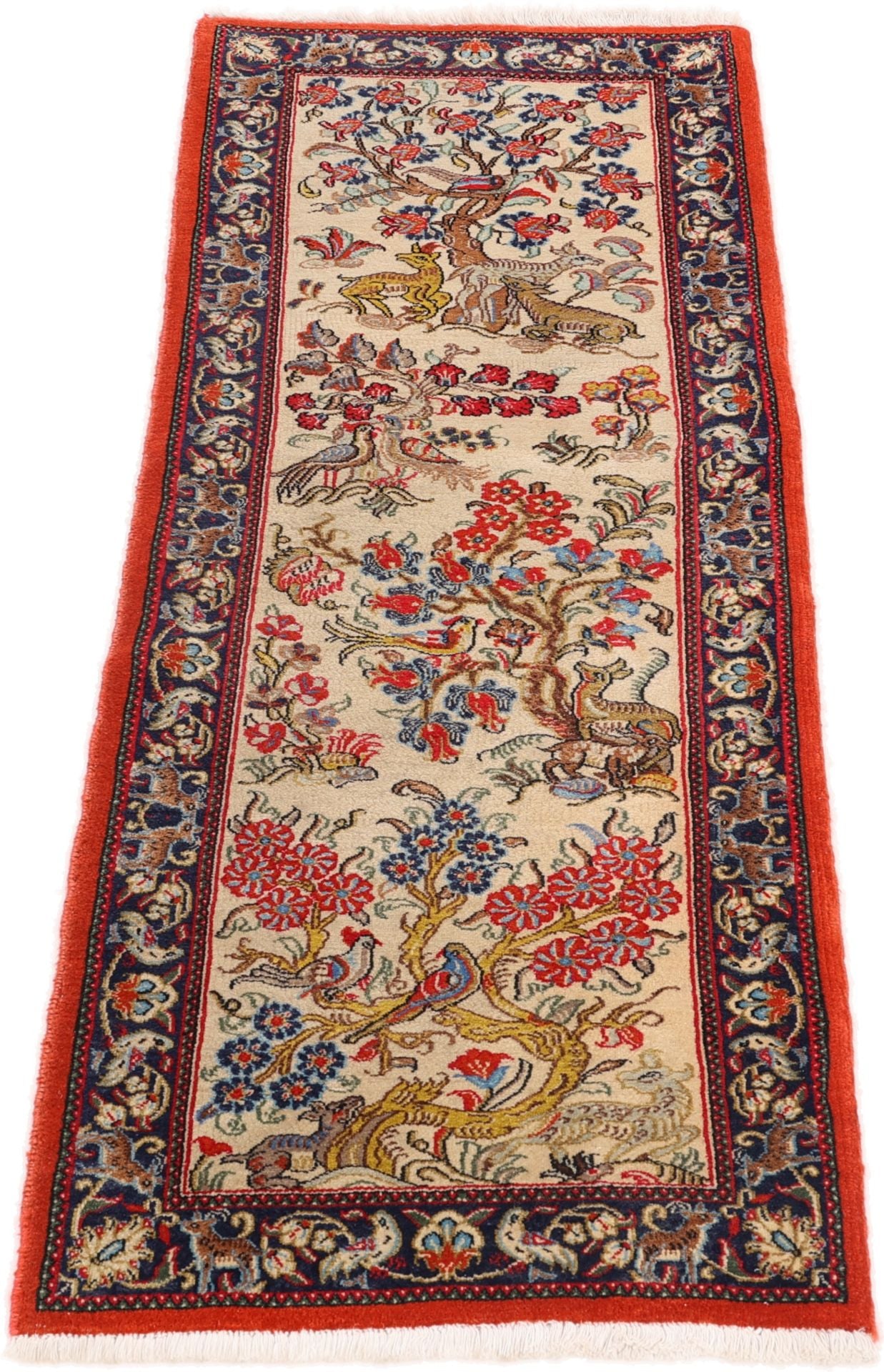 Perserteppich Ghom 55 x 155 cm Schurwolle handgeknüpft exklusiv