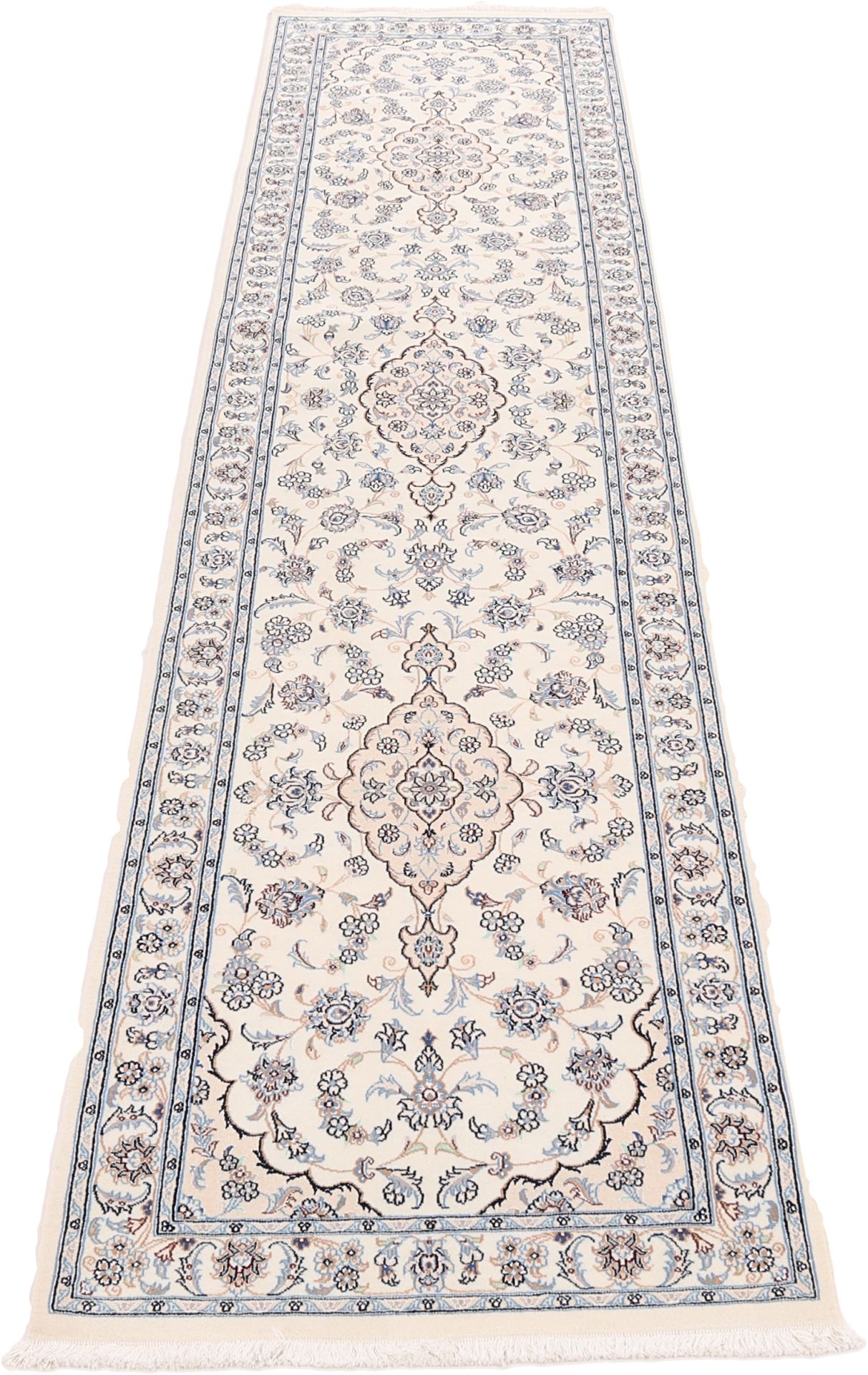 Perserteppich Nain 84 x 345 cm Schurwolle und Seide handgeknüpft