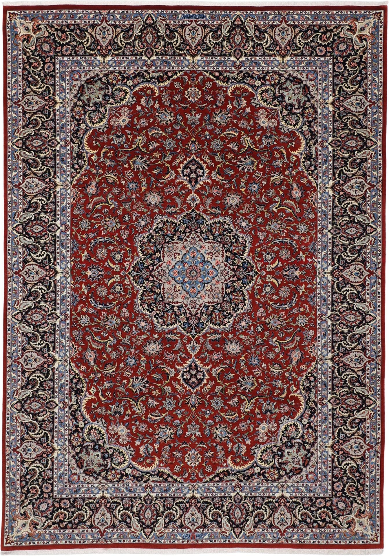 Perserteppich Isfahan 210 x 296 cm Schurwolle Seide Handgeknüpft