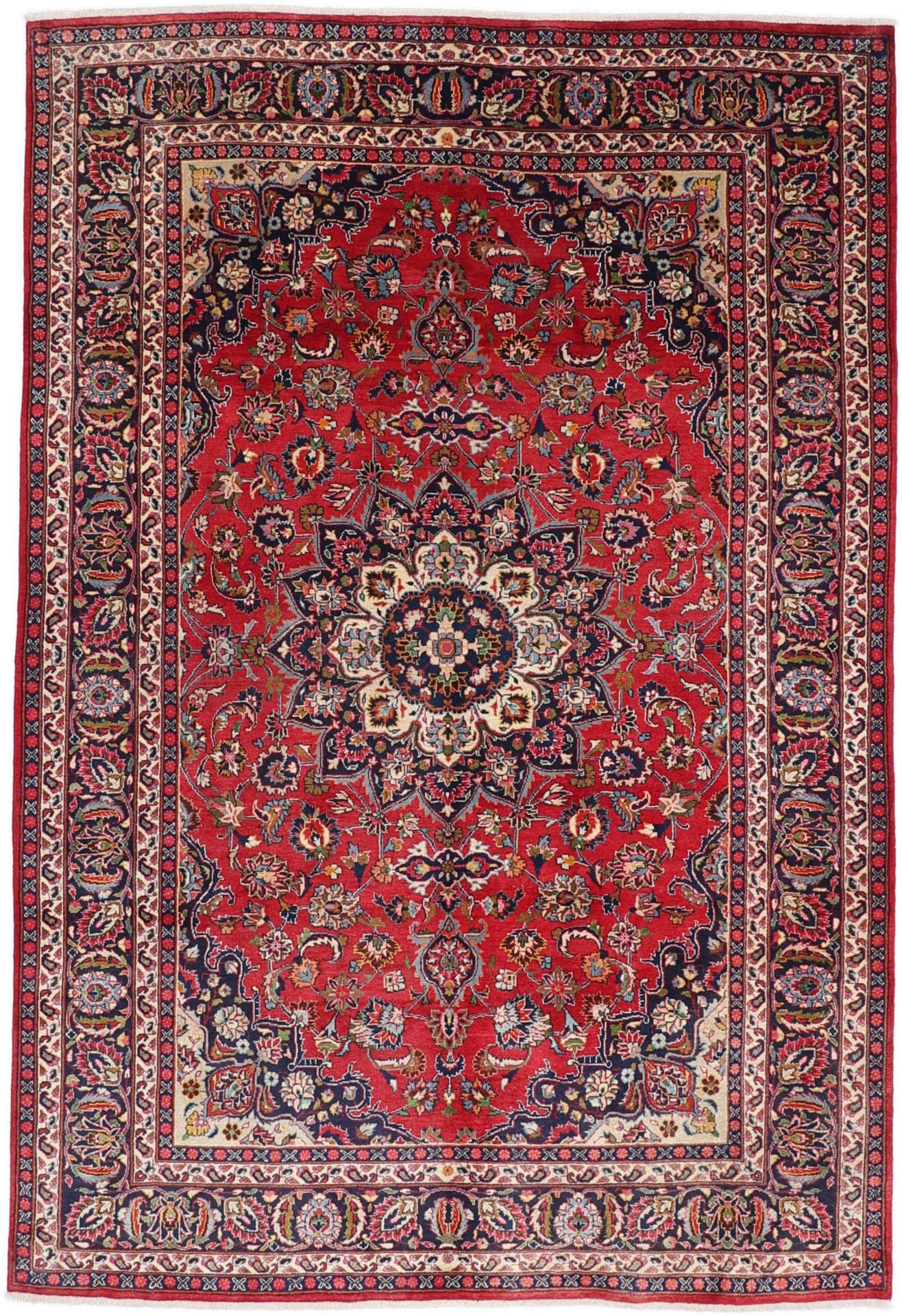 Perserteppich Mashad 197 x 290 cm Schurwolle handgeknüpft