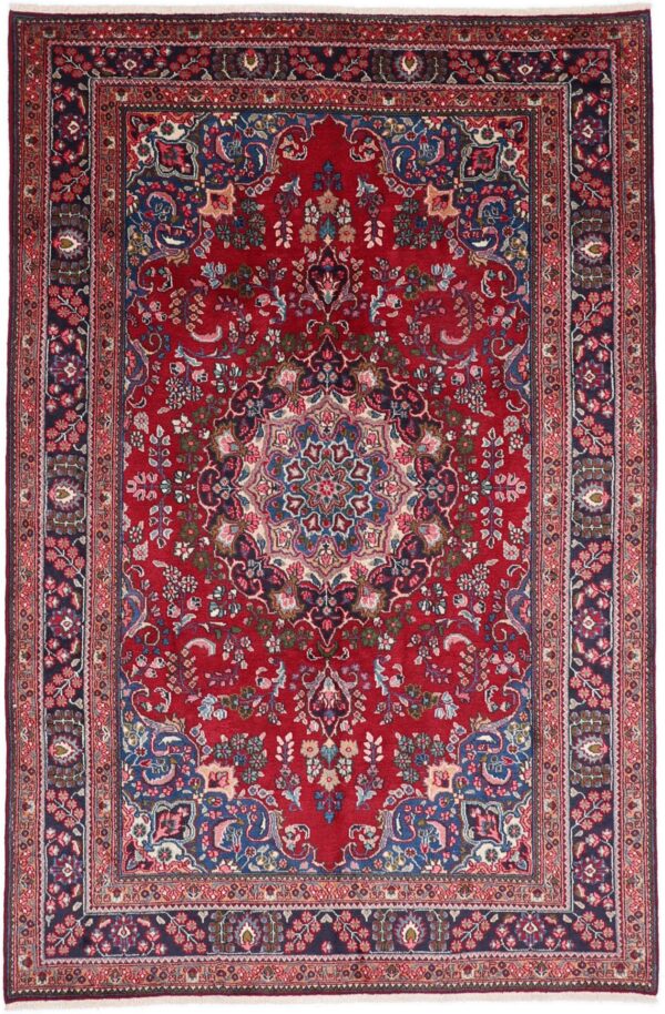 Perserteppich Mashad 198 x 300 cm Schurwolle handgeknüpft floral