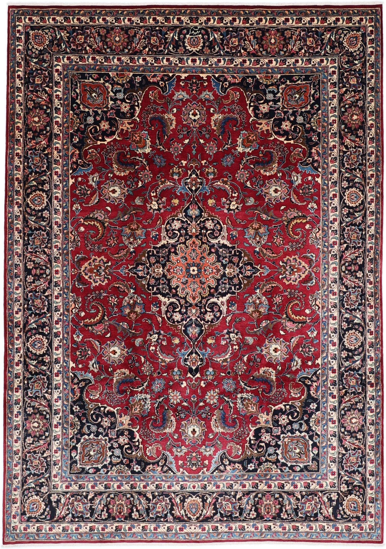 Perserteppich Mashad 245 x 350 cm handgeknüpft Schurwolle