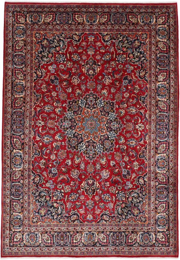 Perserteppich Mashad 245 x 356 cm Schurwolle handgeknüpft floral