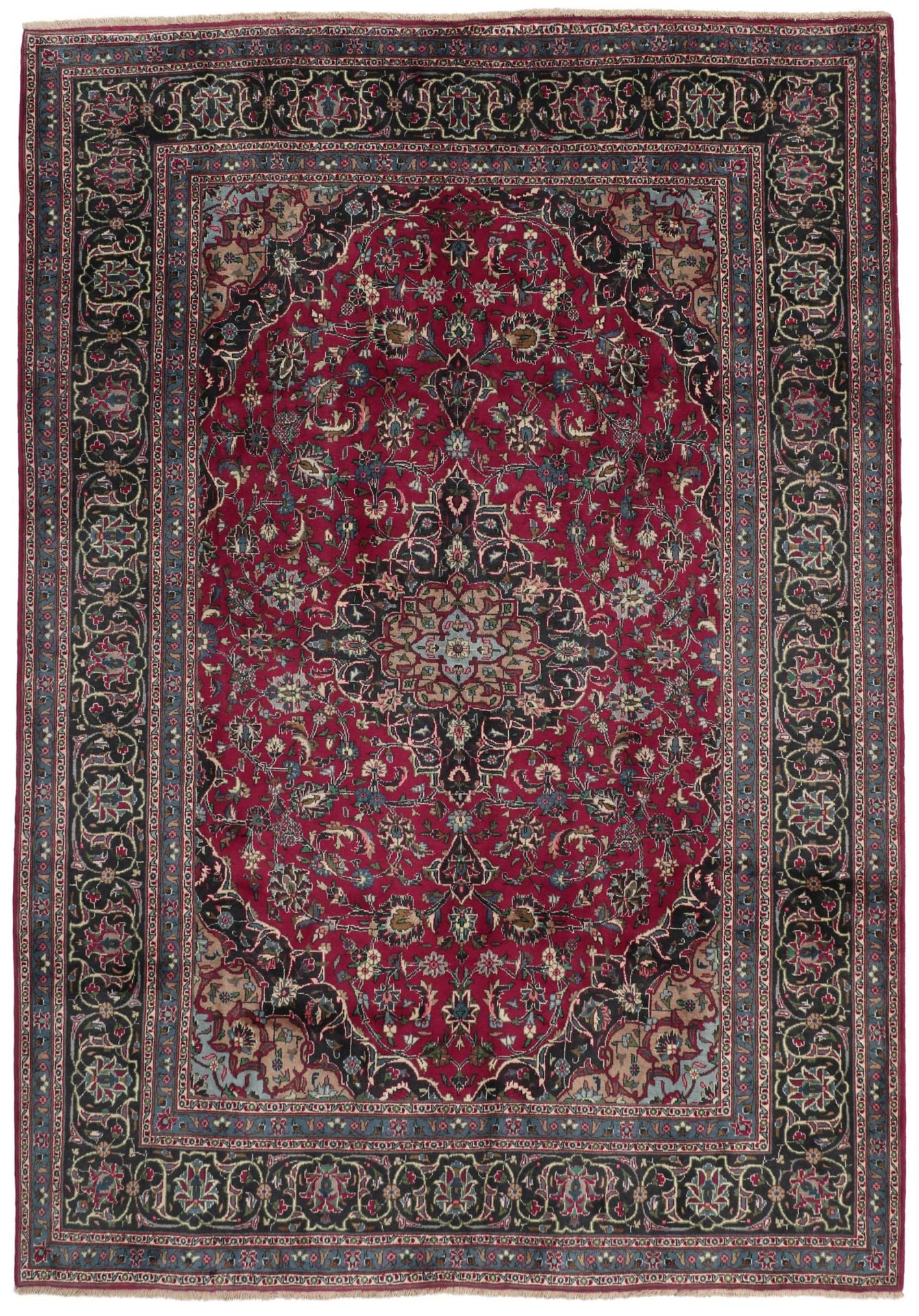 Perserteppich Kashmar 205 x 295 cm Baumwolle handgeknüpft