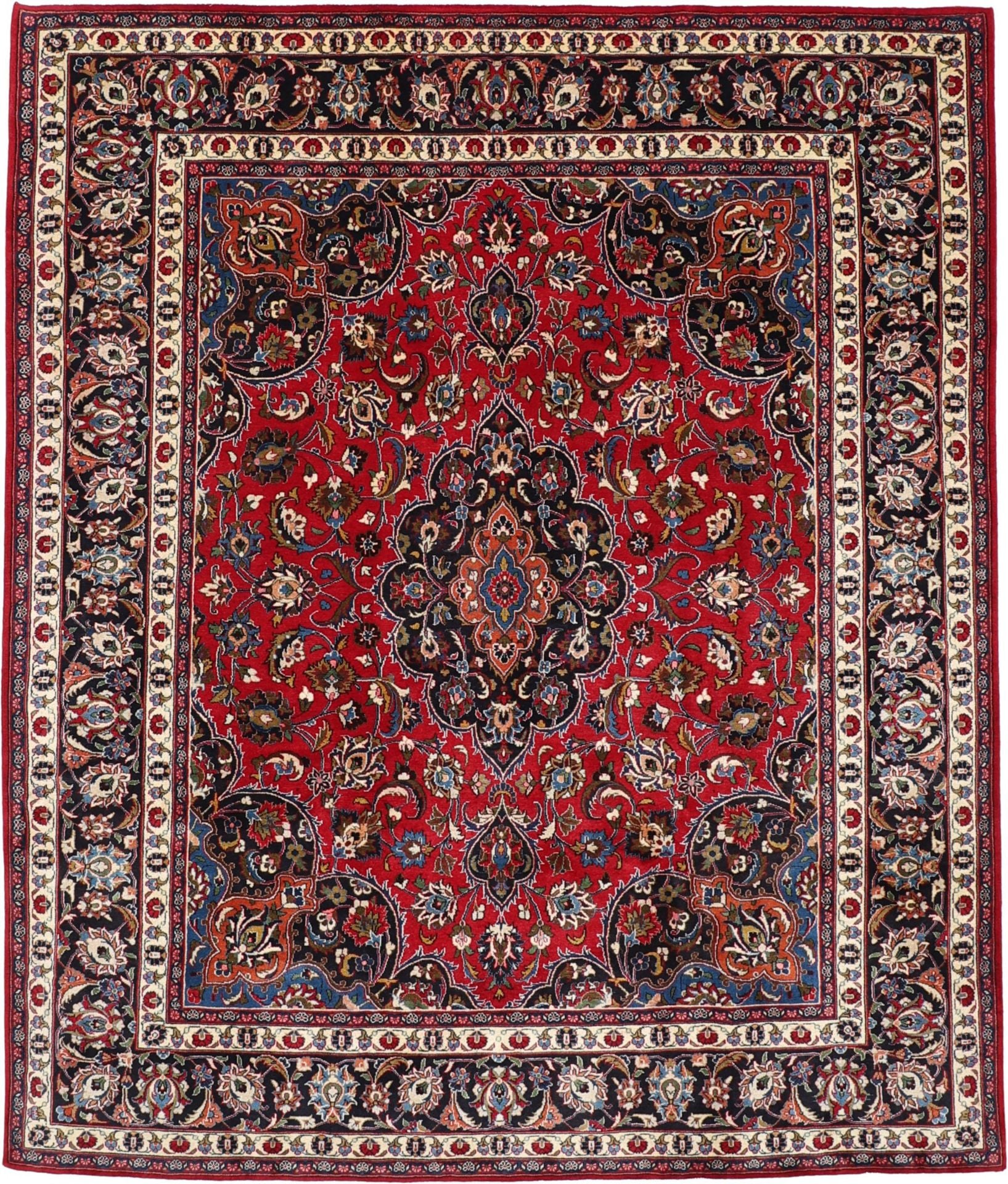Perserteppich Mashad 246 x 293 cm Schurwolle handgeknüpft