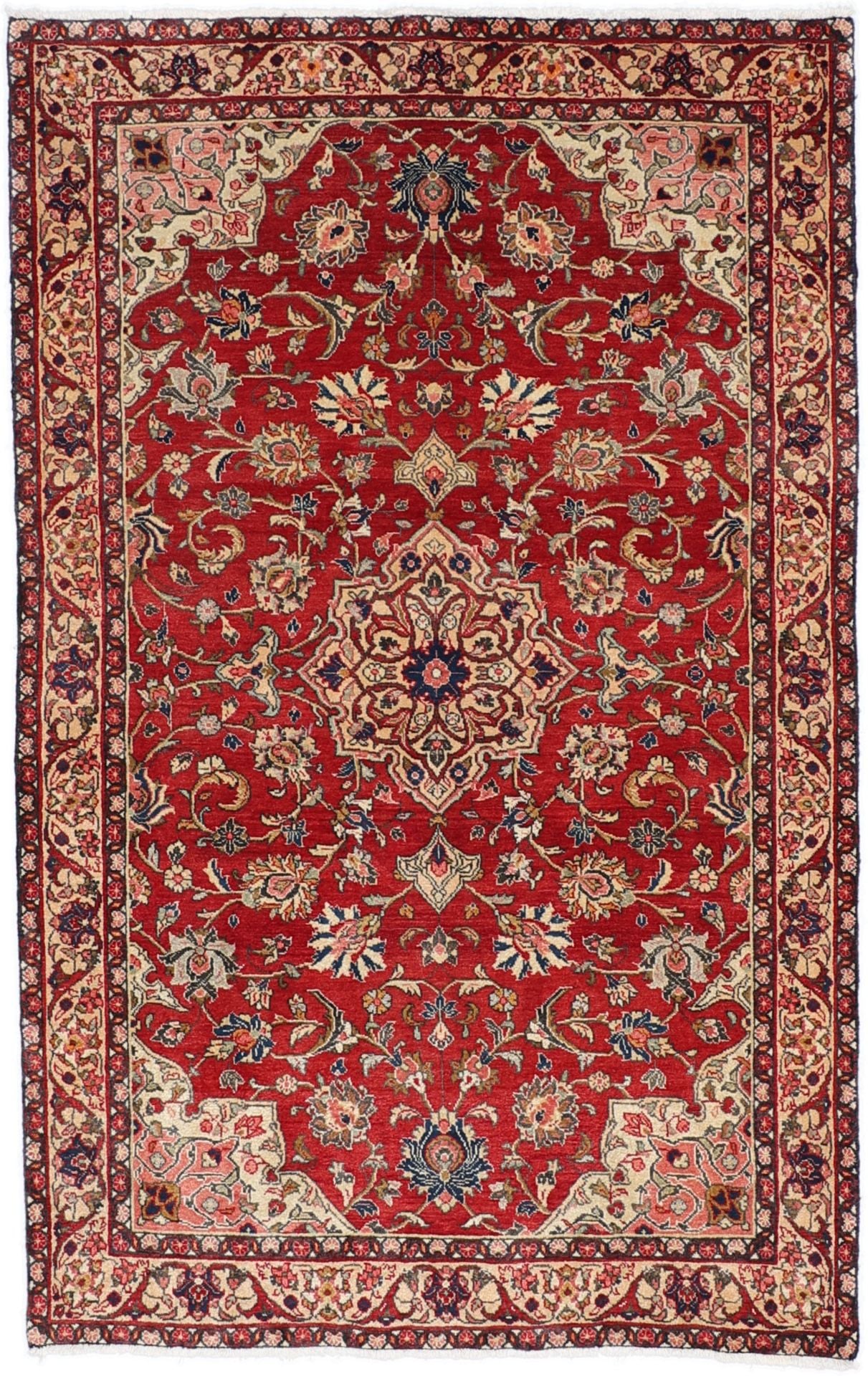 Perserteppich Sarough 135 x 210 cm Schurwolle handgeknüpft antik