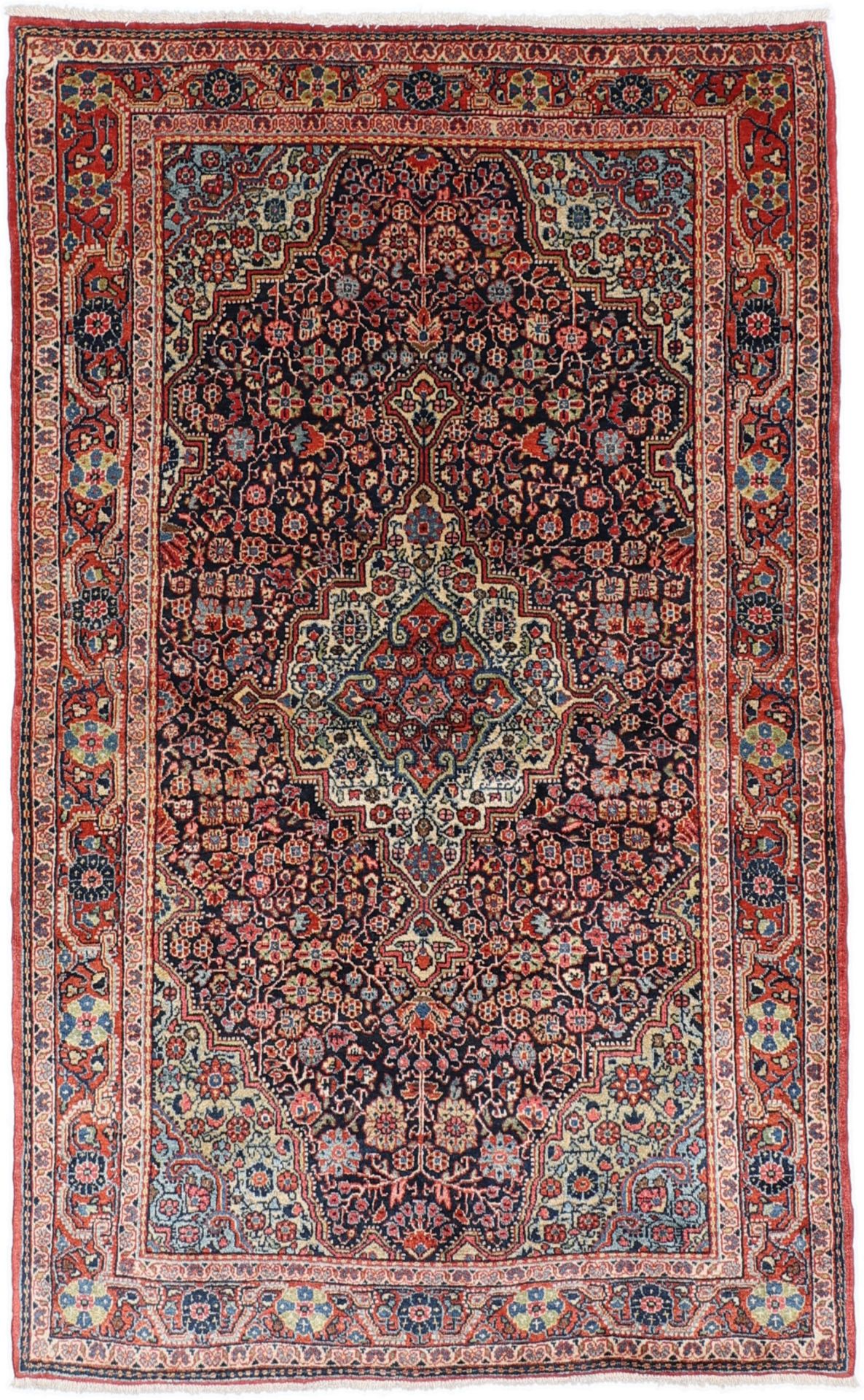 Perserteppich Sarough 127 x 205 cm Schurwolle handgeknüpft antik
