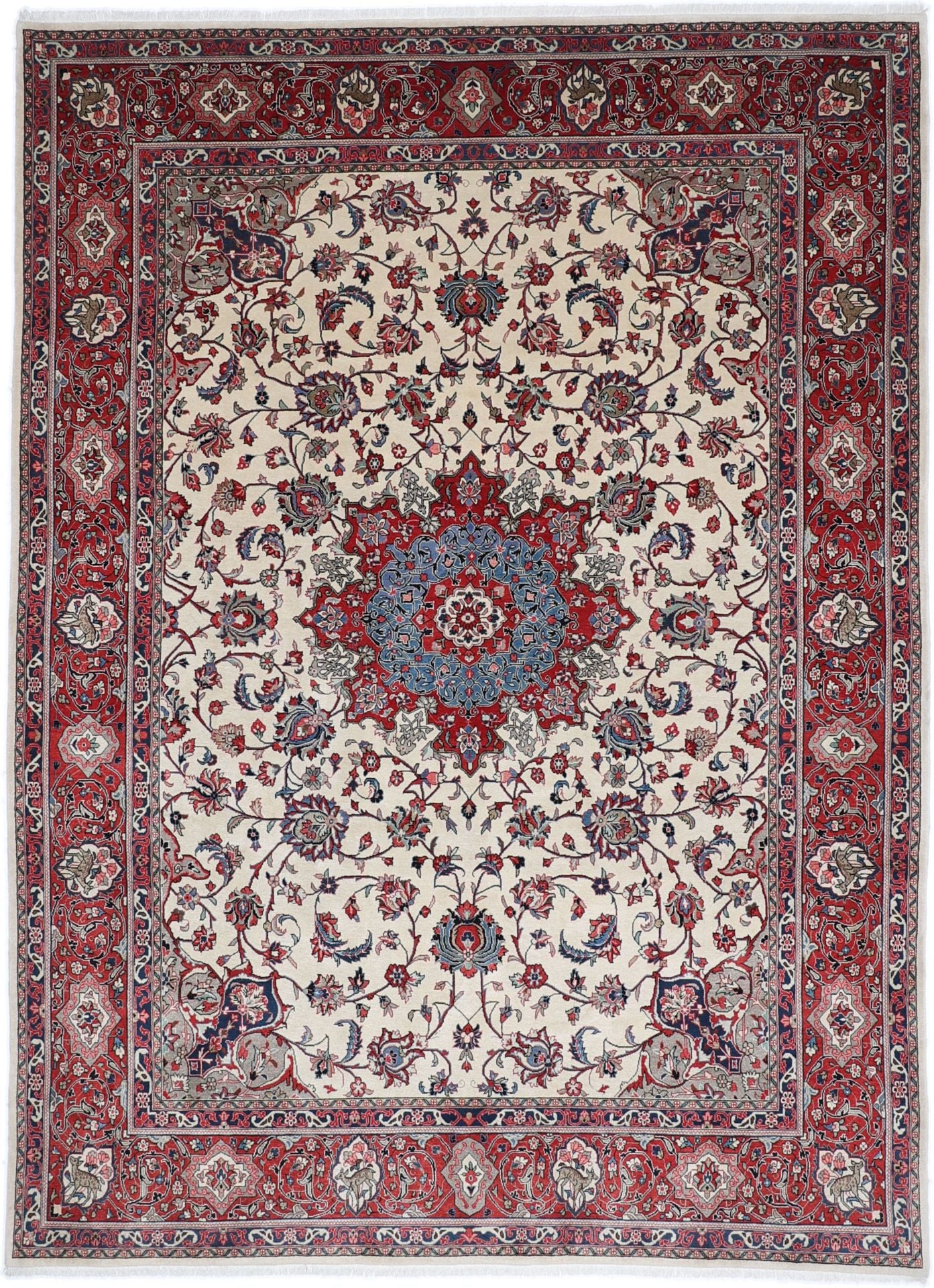 Perserteppich Sarough 270 x 362 cm Schurwolle handgeknüpft vintage