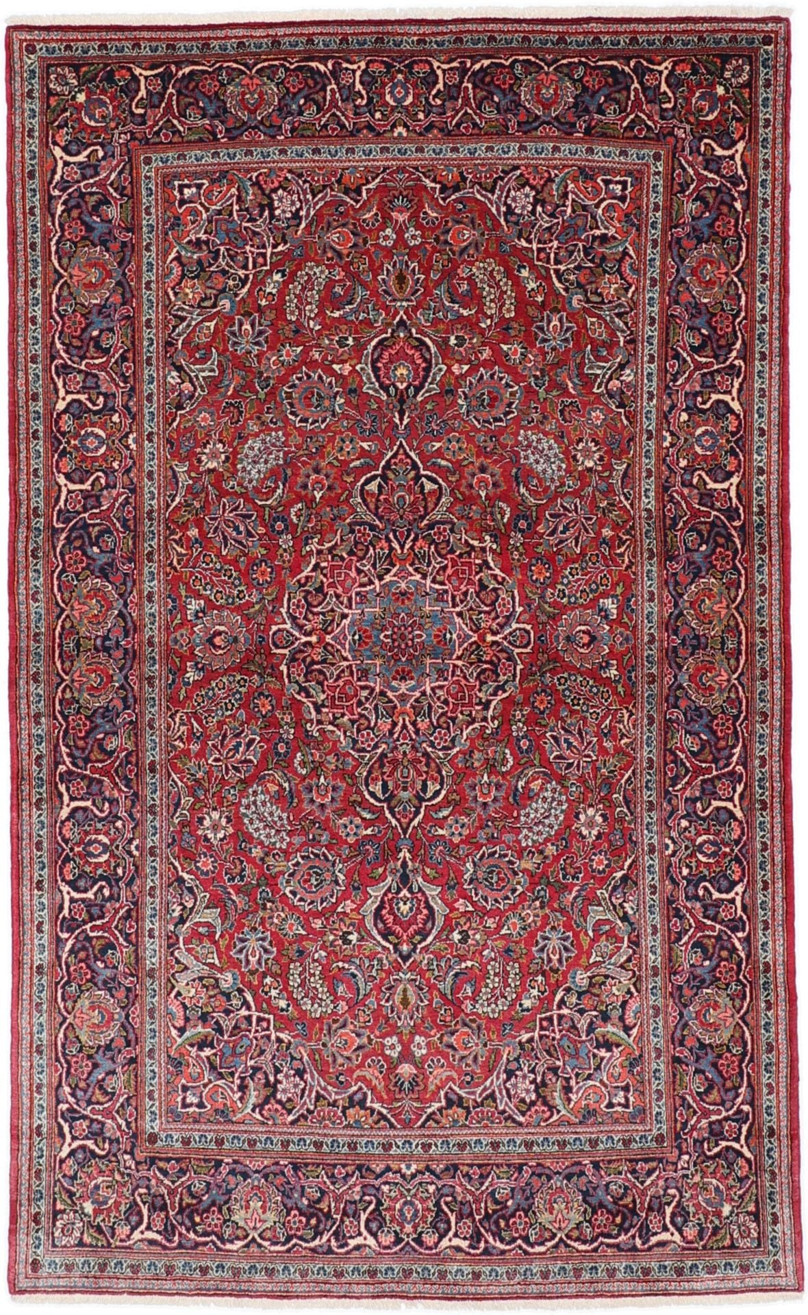 Perserteppich Kashan 133 x 219 cm Schurwolle handgeknüpft