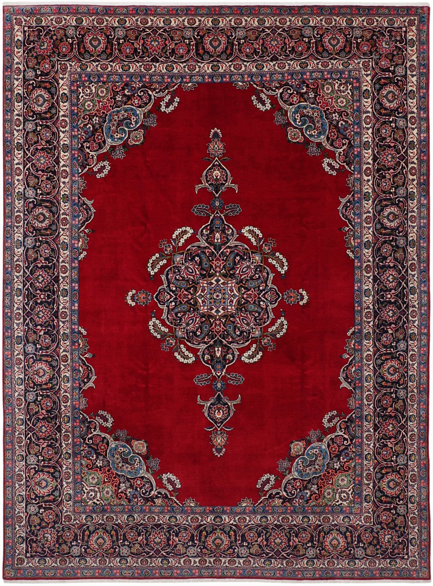 Perserteppich Kashan 275 x 368 cm Schurwolle handgeknüpft