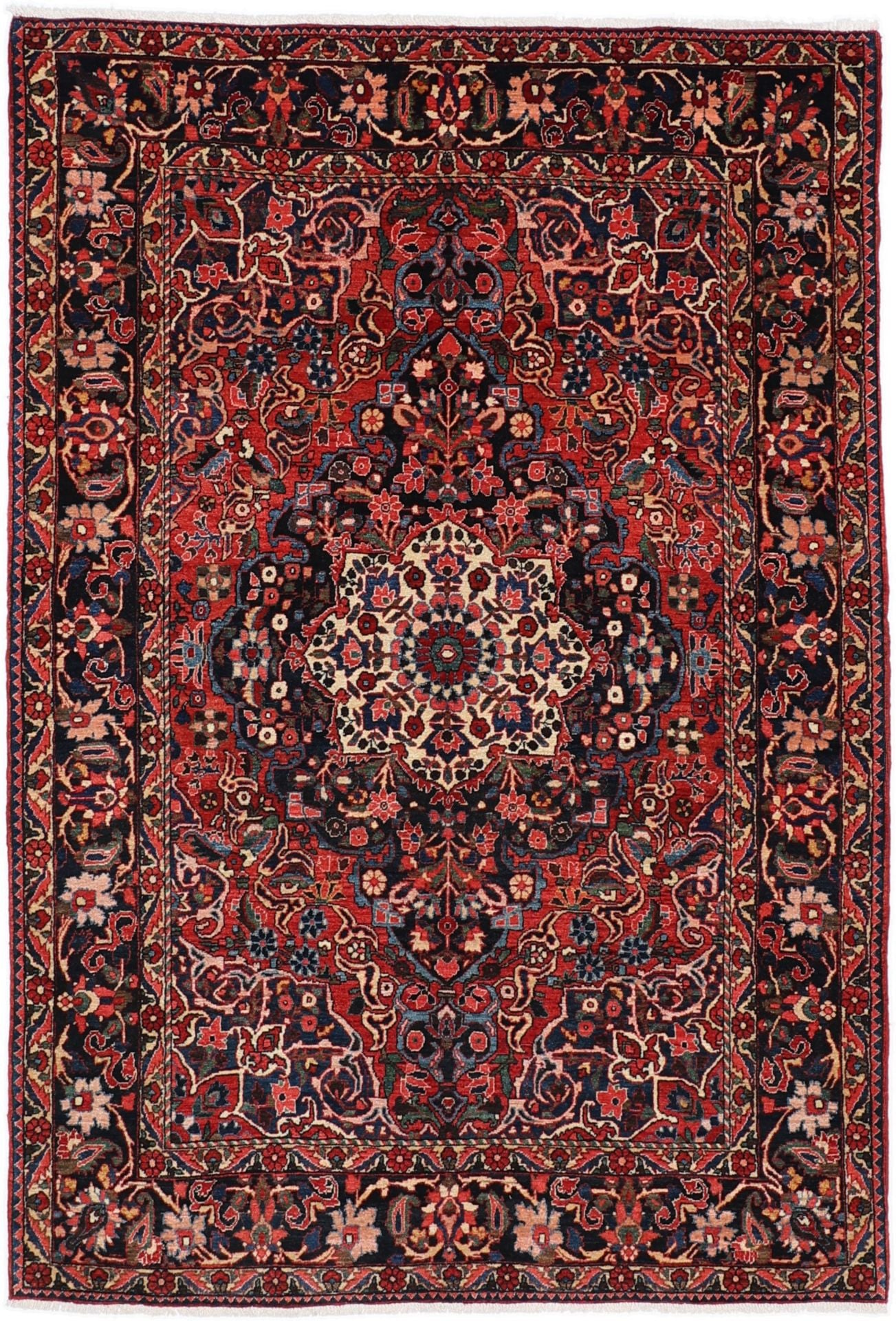 Perserteppich Bachtiar 145 x 210 cm Schurwolle handgeknüpft antik