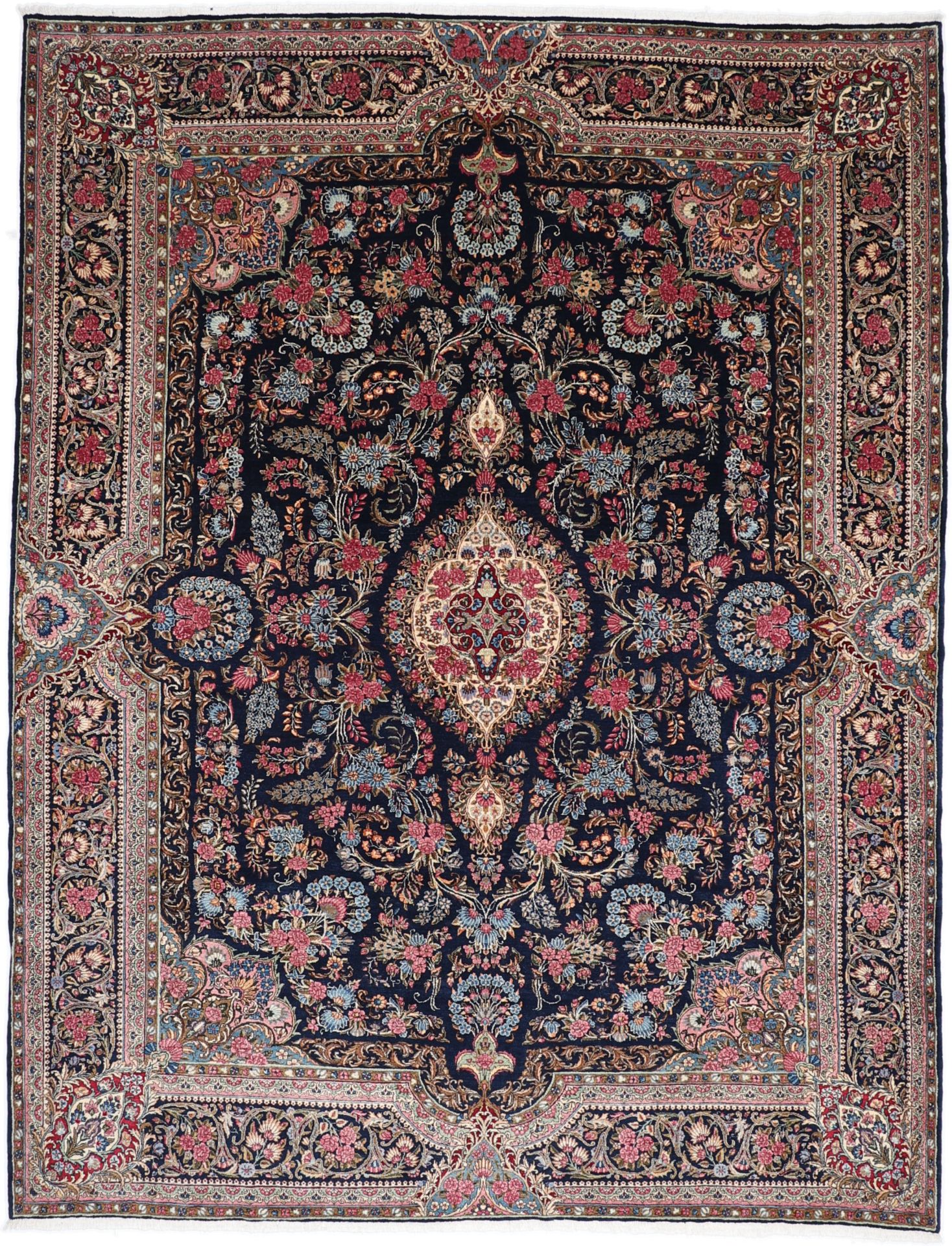 Perserteppich Kirman 280 x 360 cm Schurwolle handgeknüpft antik