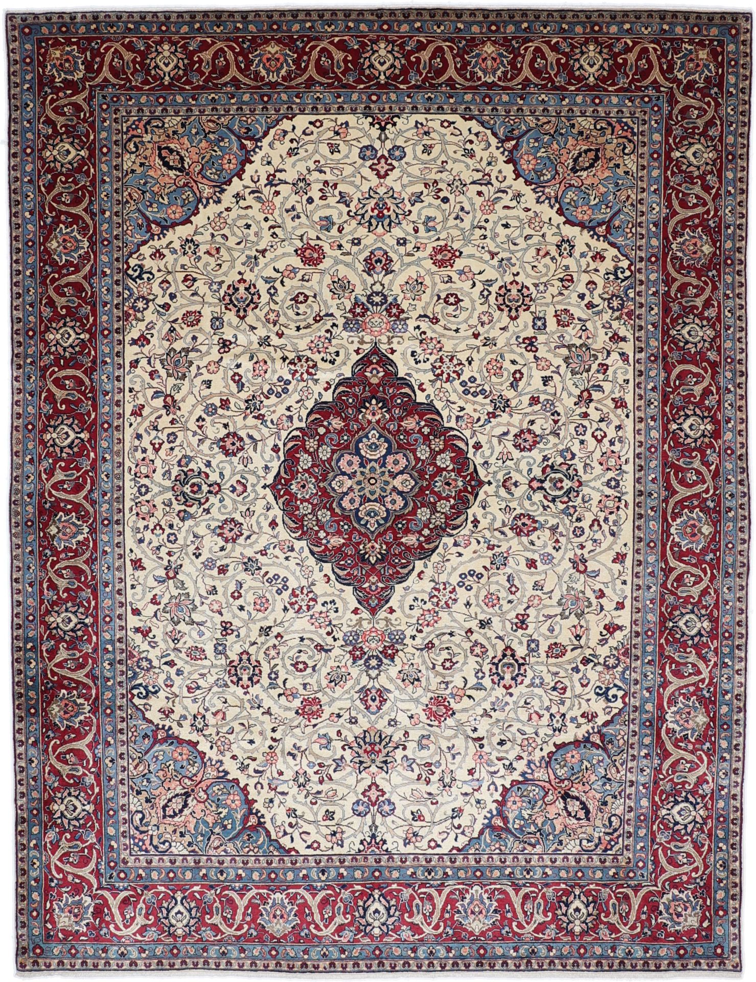 Perserteppich Sarough 268 x 355 cm Schurwolle handgeknüpft antik