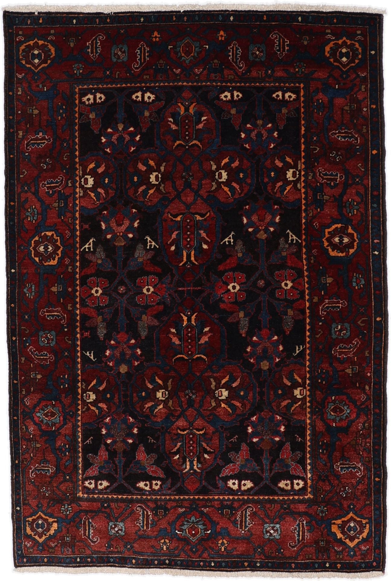 Perserteppich Bidjar 135 x 198 cm Schurwolle handgeknüpft antik