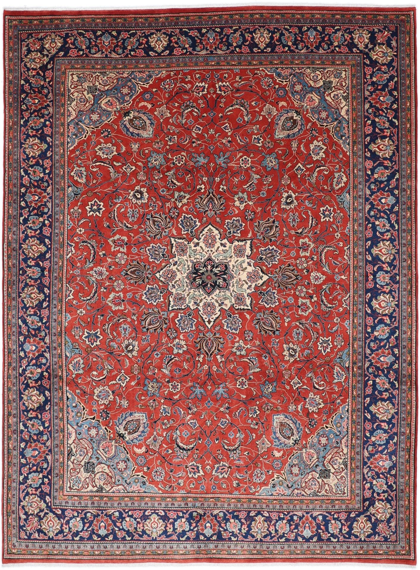 Perserteppich Sarough 271 x 365 cm Schurwolle handgeknüpft antik