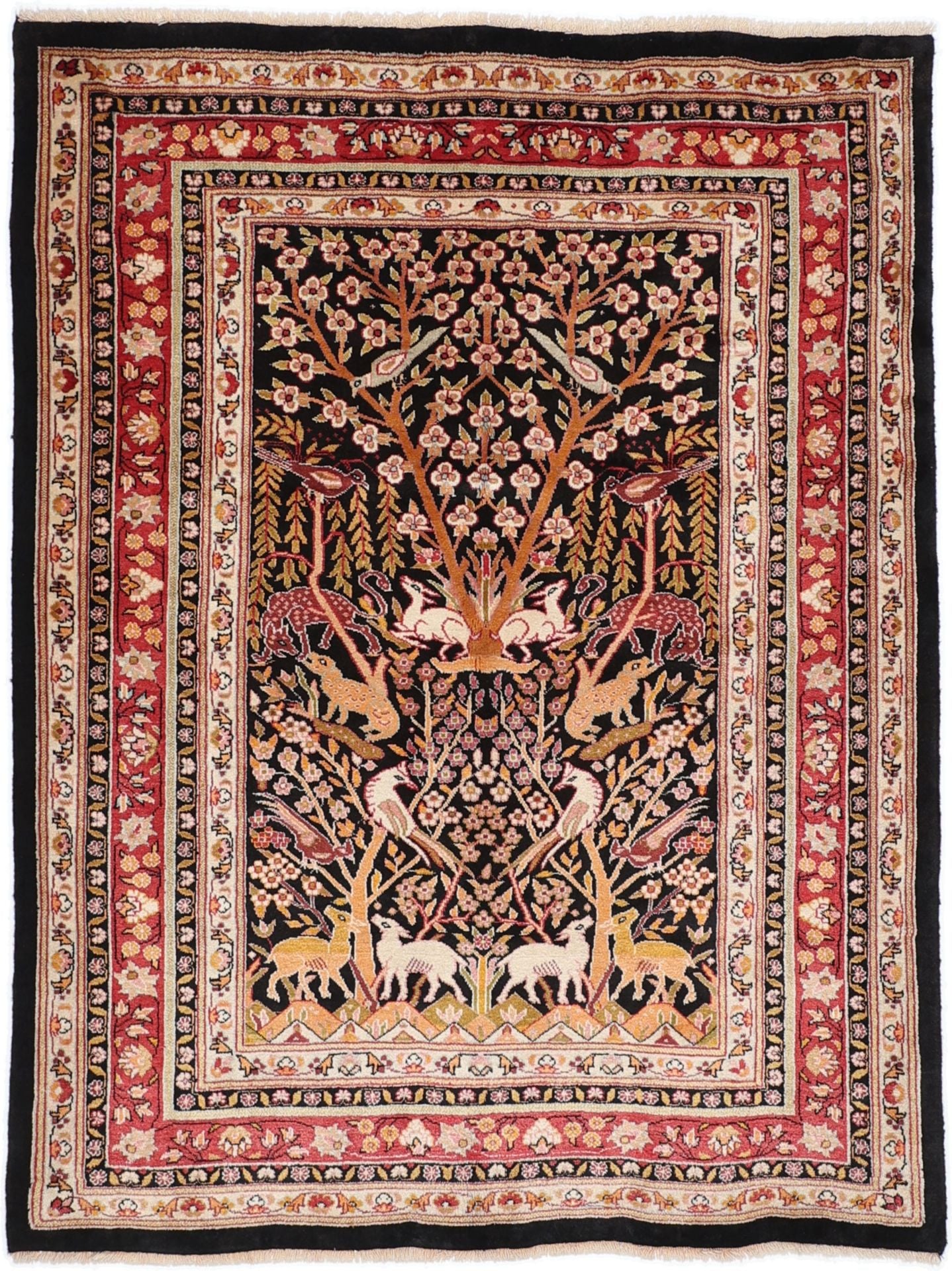 Perserteppich Kurdi 152 x 200 cm Schurwolle Handgeknüpft antik