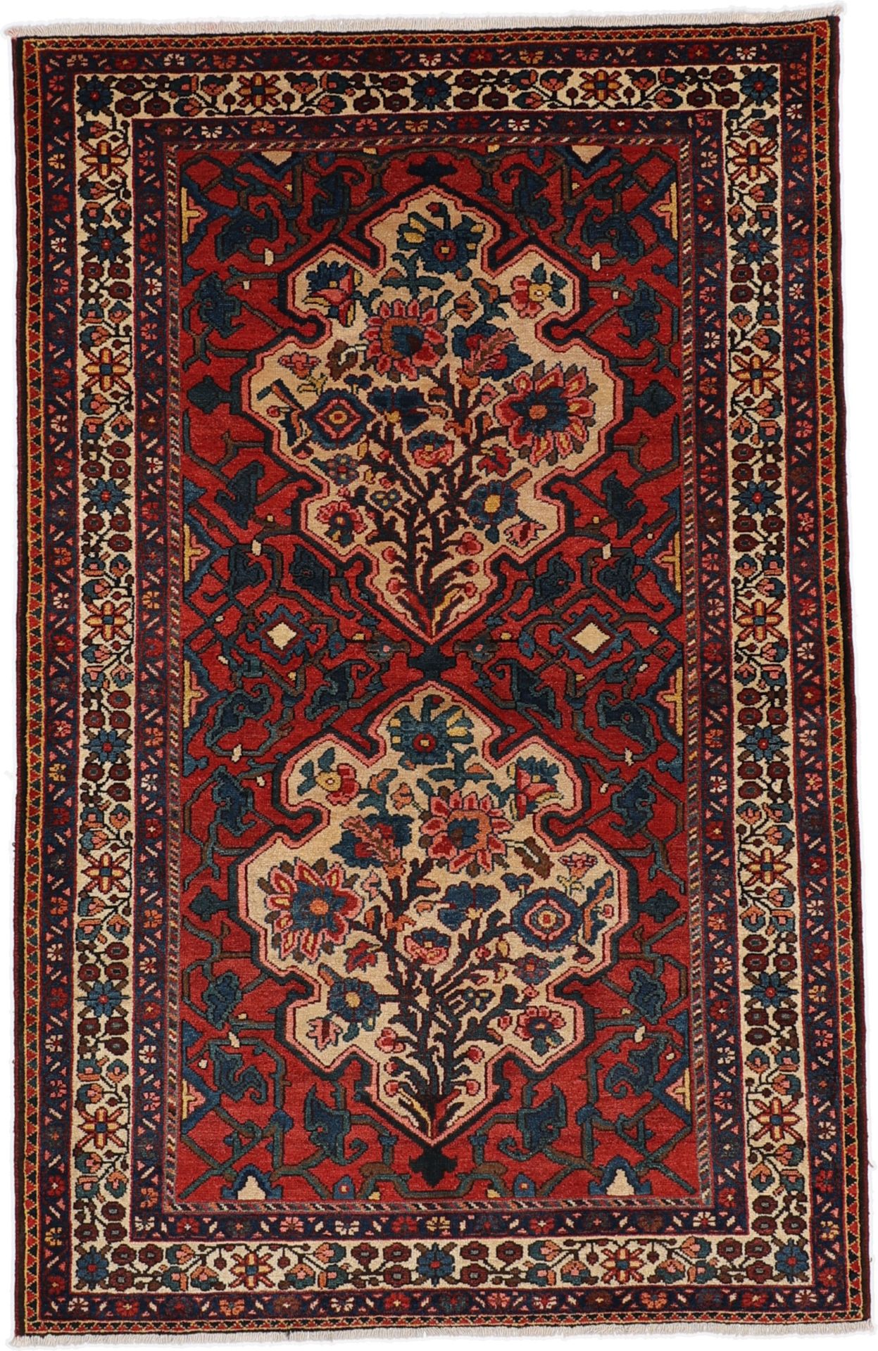 Perserteppich Bachtiar 141 x 219 cm Schurwolle handgeknüpft antik