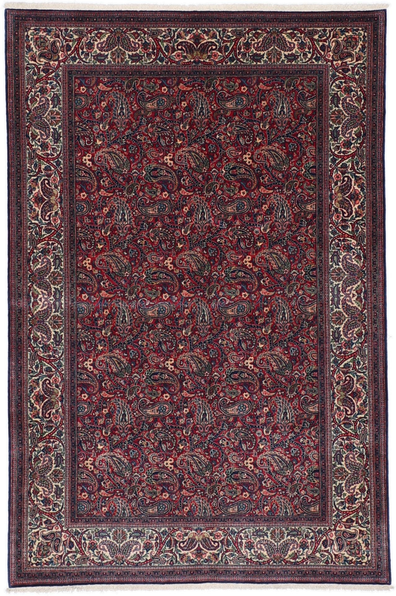 Perserteppich Kashan 134 x 200 cm Schurwolle handgeknüpft antik
