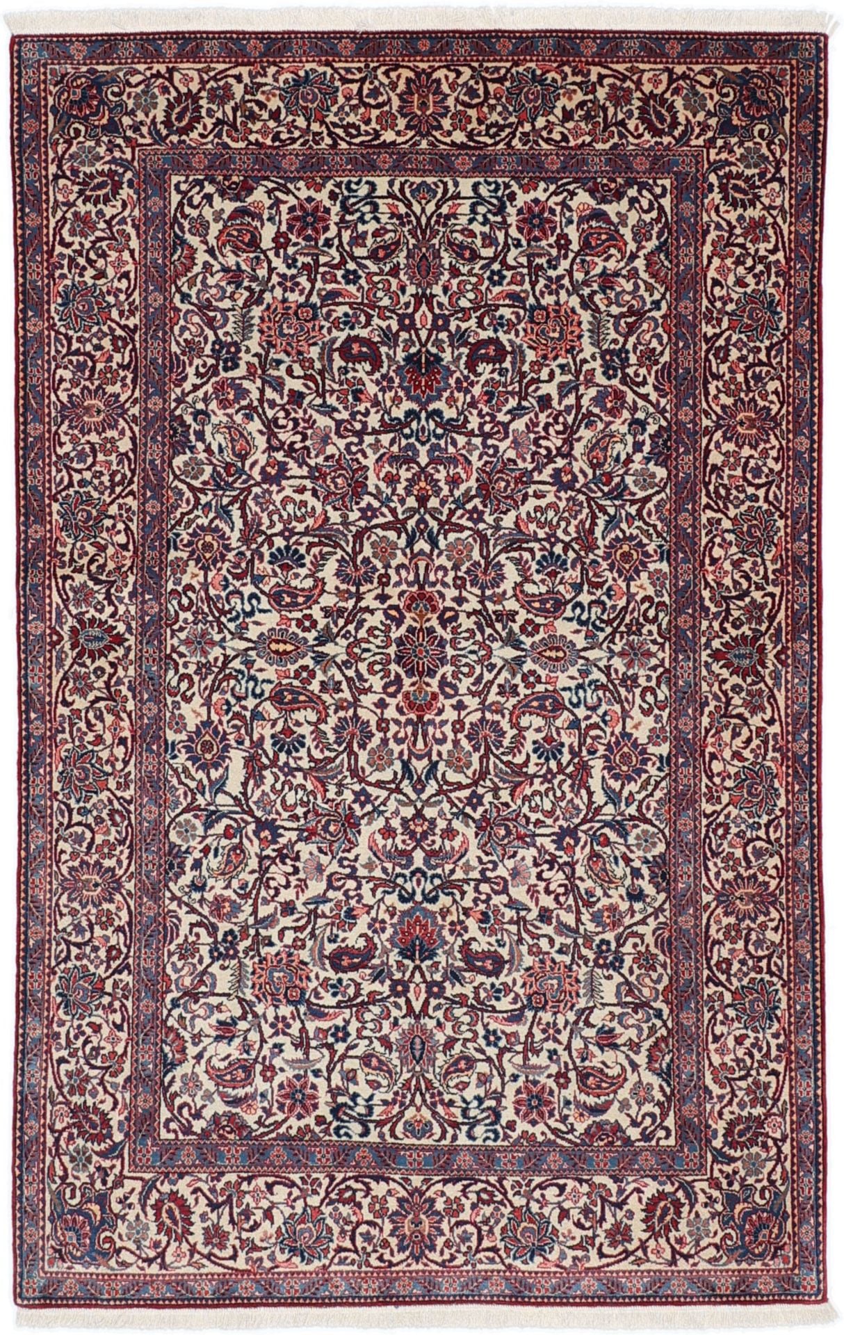 Perserteppich Kashan 134 x 209 cm Schurwolle handgeknüpft antik