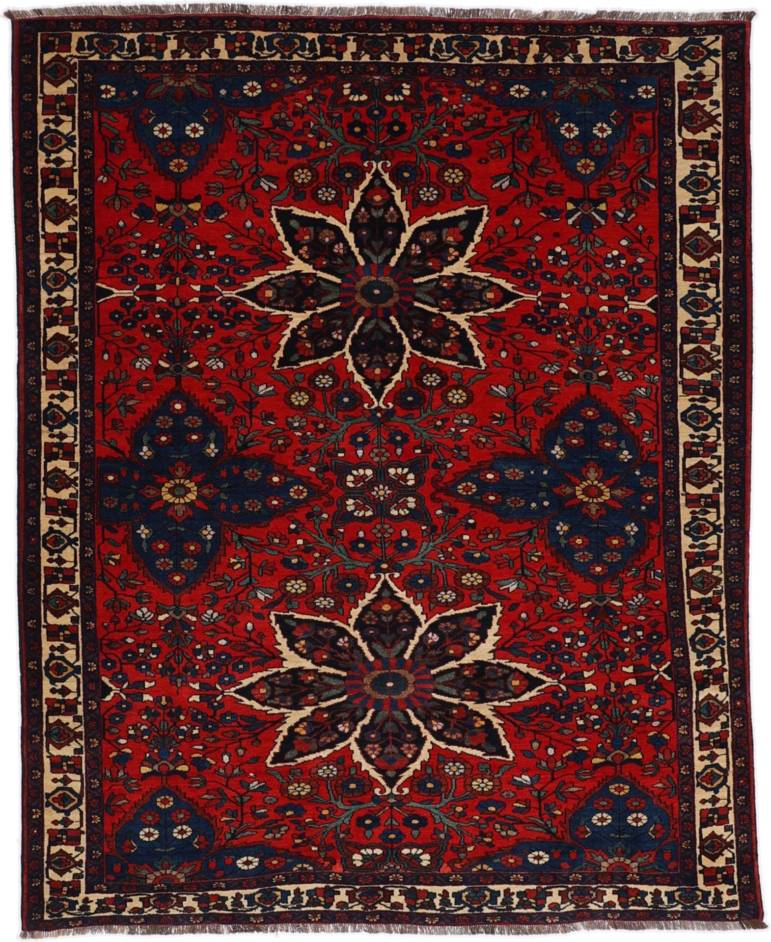 Perserteppich Sirjan 175 x 217 cm Schurwolle handgeknüpft antik