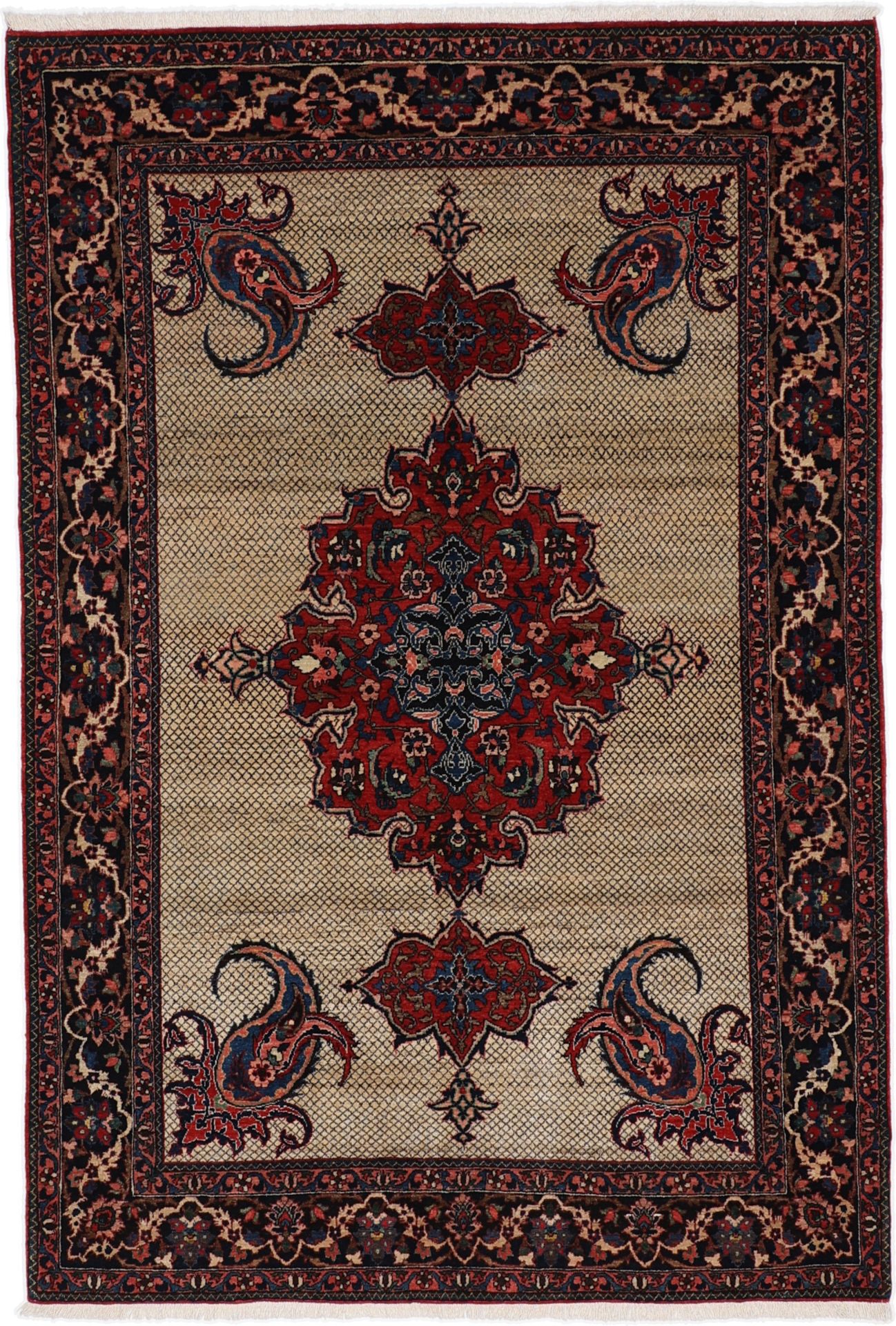 Perserteppich Kurdi 150 x 222 cm Schurwolle handgeknüpft antik