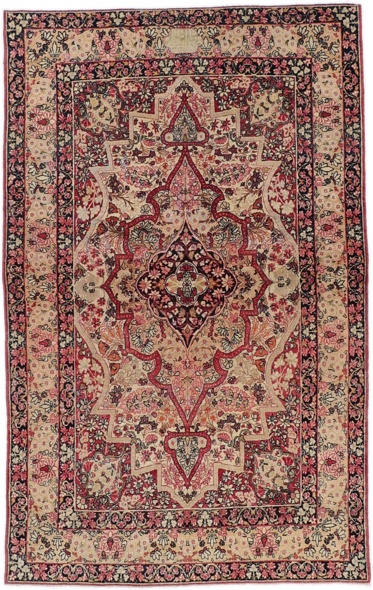 Perserteppich Kirman 130 x 206 cm Schurwolle handgeknüpft antik