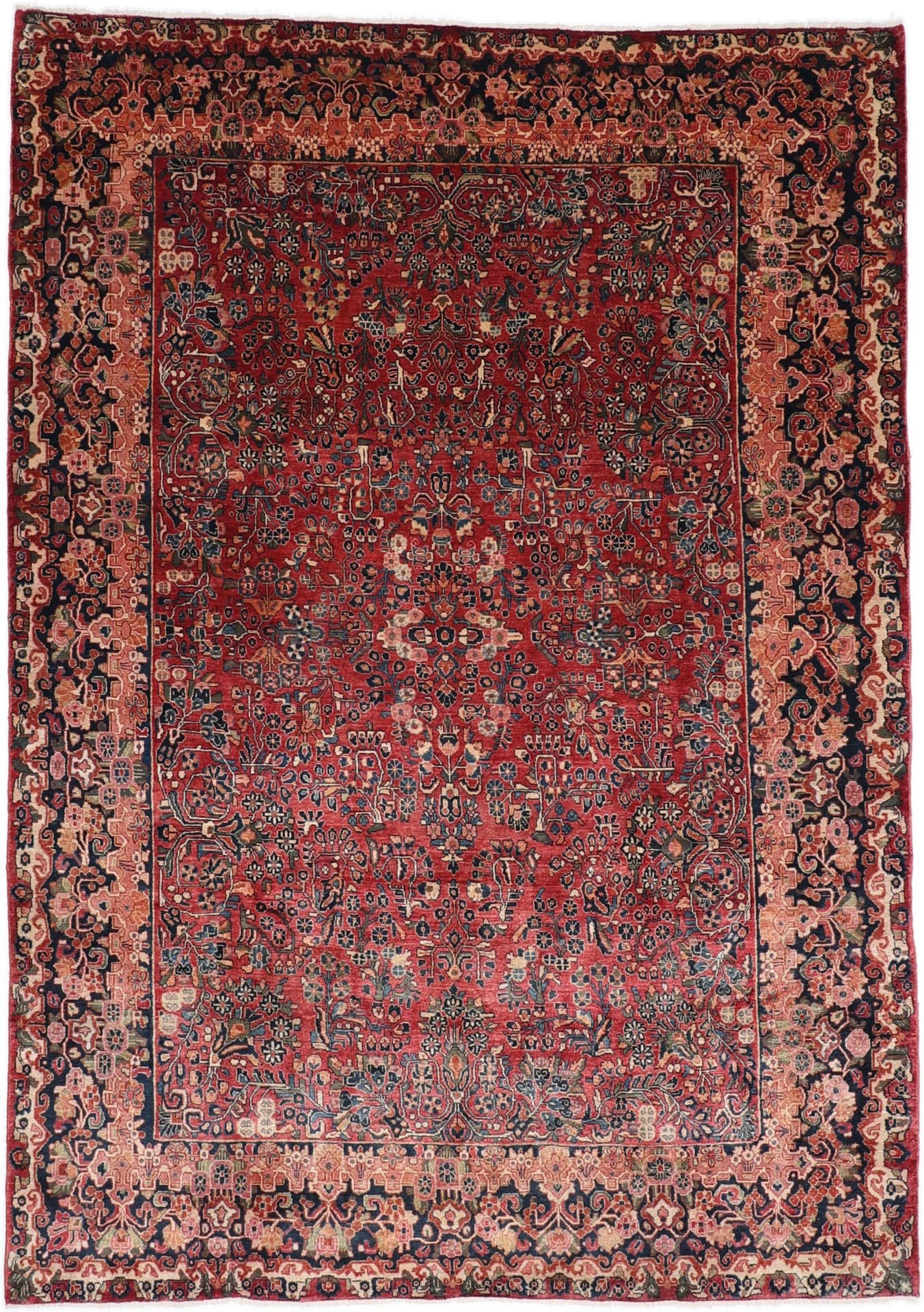 Perserteppich Sarough 260 x 370 cm Schurwolle handgeknüpft antik