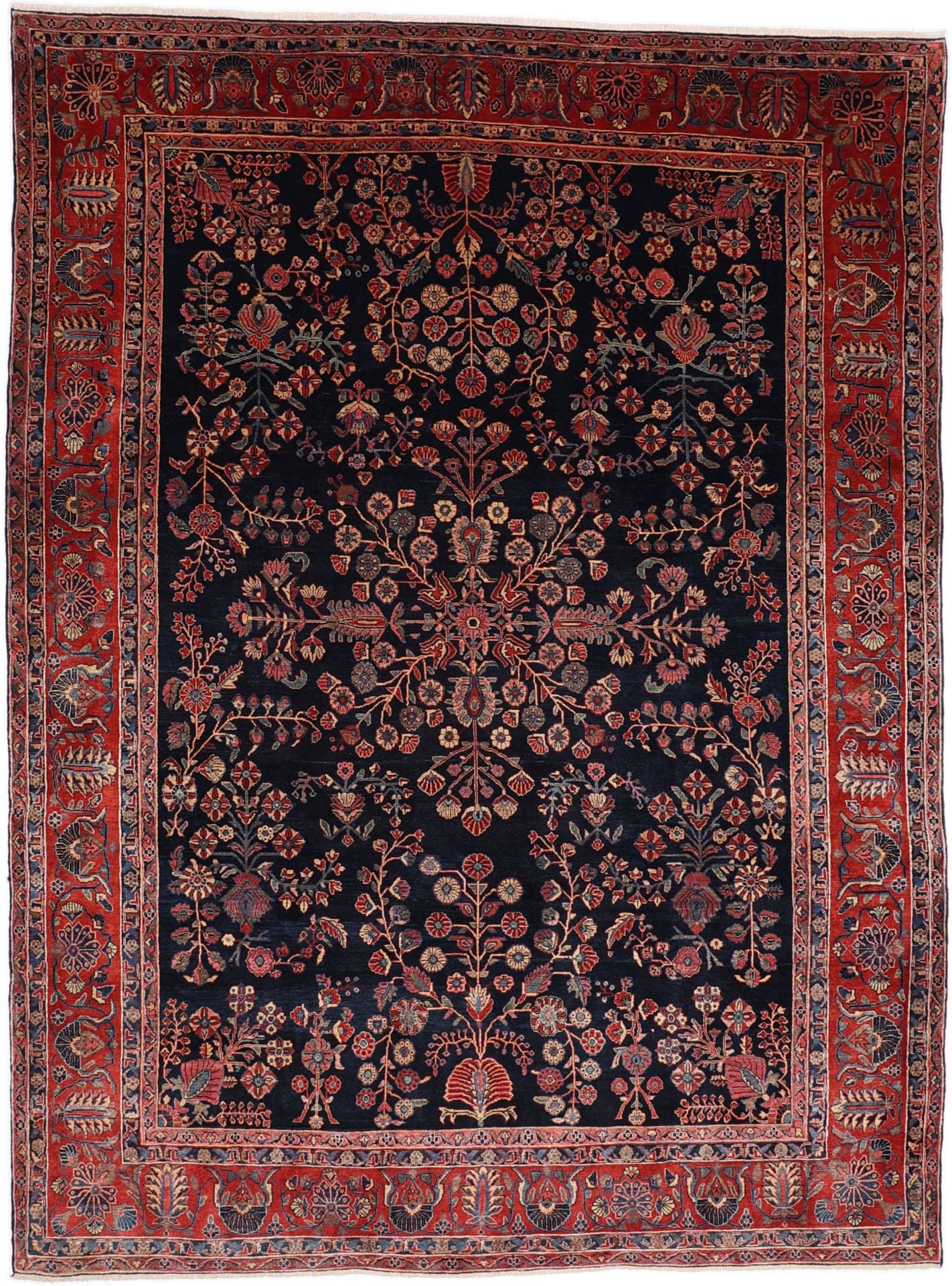 Perserteppich Sarough 265 x 355 cm Schurwolle handgeknüpft antik