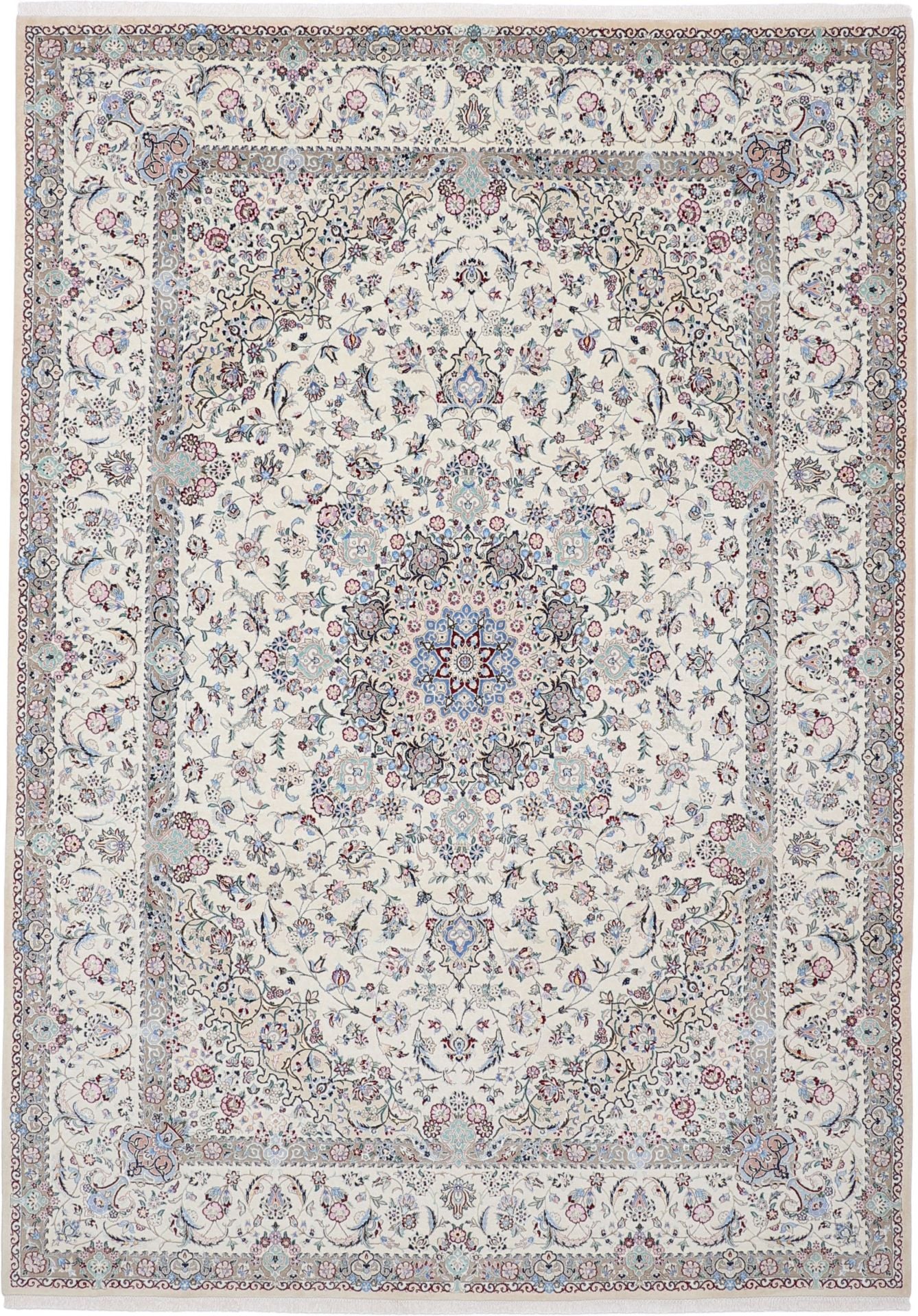 Perserteppich Nain 250 x 355 cm Schurwolle und Seide handgeknüpft