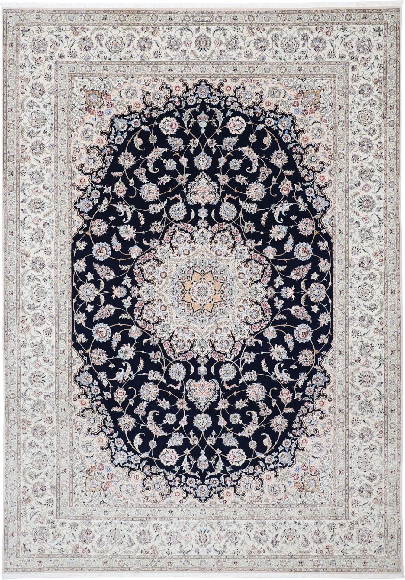 Perserteppich Nain 217 x 307 cm Schurwolle-Seide handgeknüpft