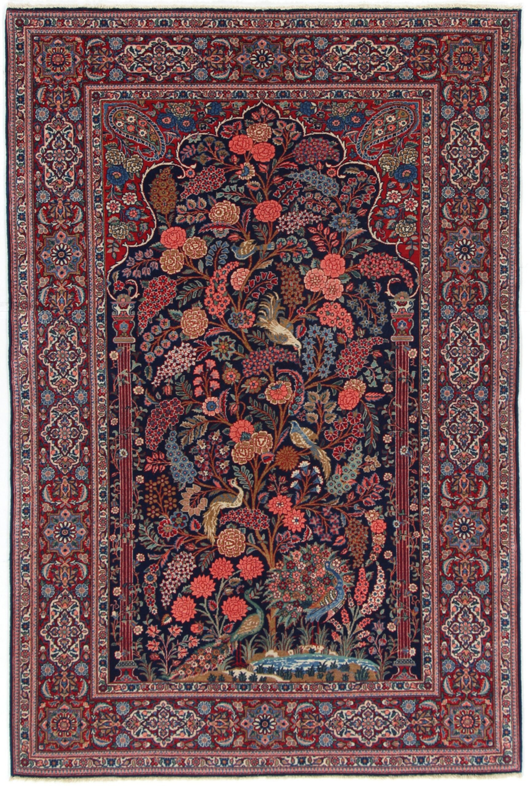 Perserteppich Kashan 150 x 200 cm Schurwolle handgeknüpft