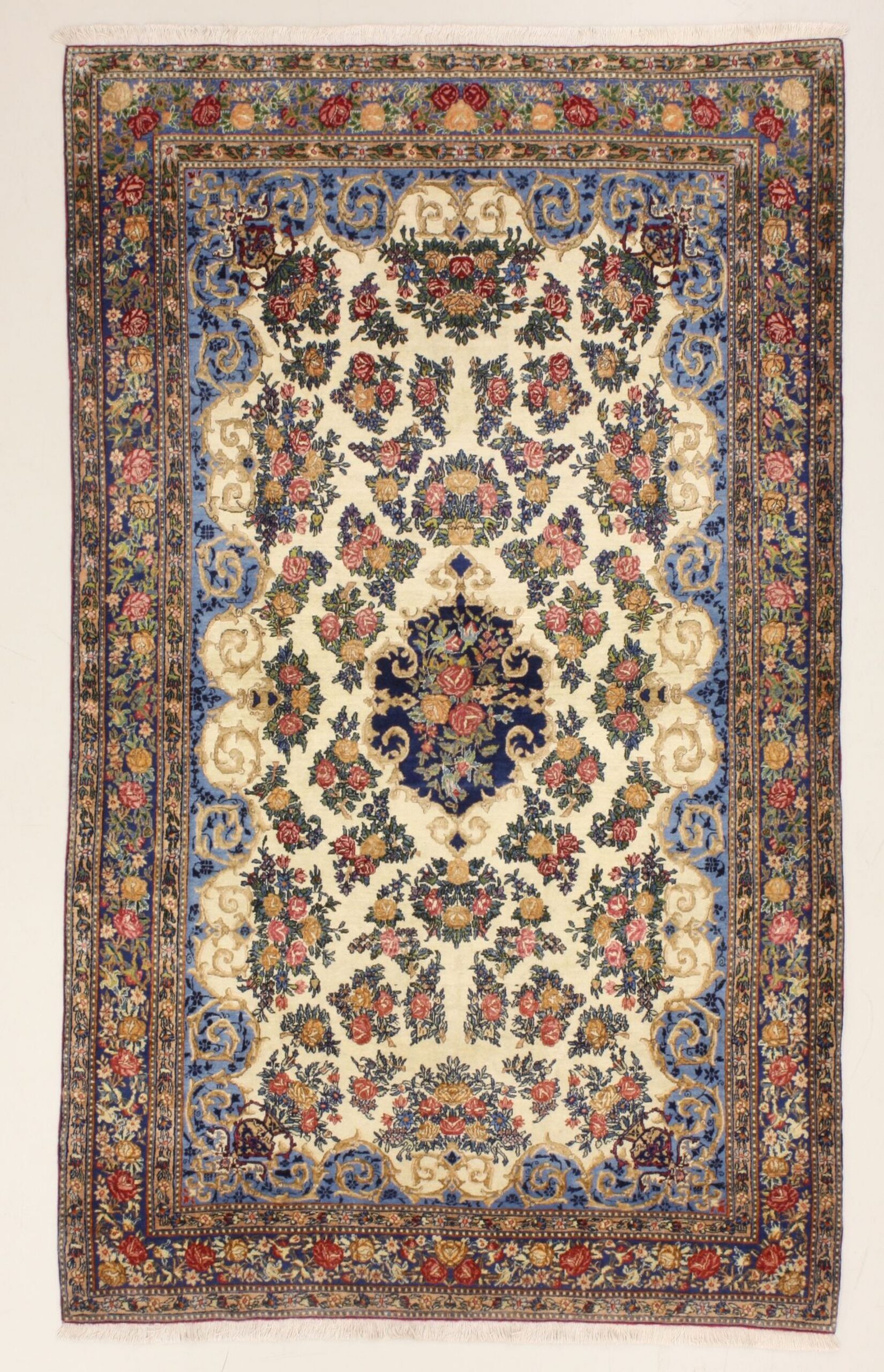 Perserteppich Kirman 144 x 225 cm Schurwolle handgeknüpft