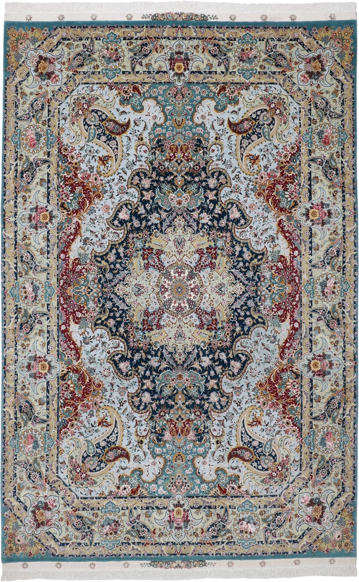 Perserteppich Täbriz 245 x 370 cm Schurwolle Seide handgeknüpft