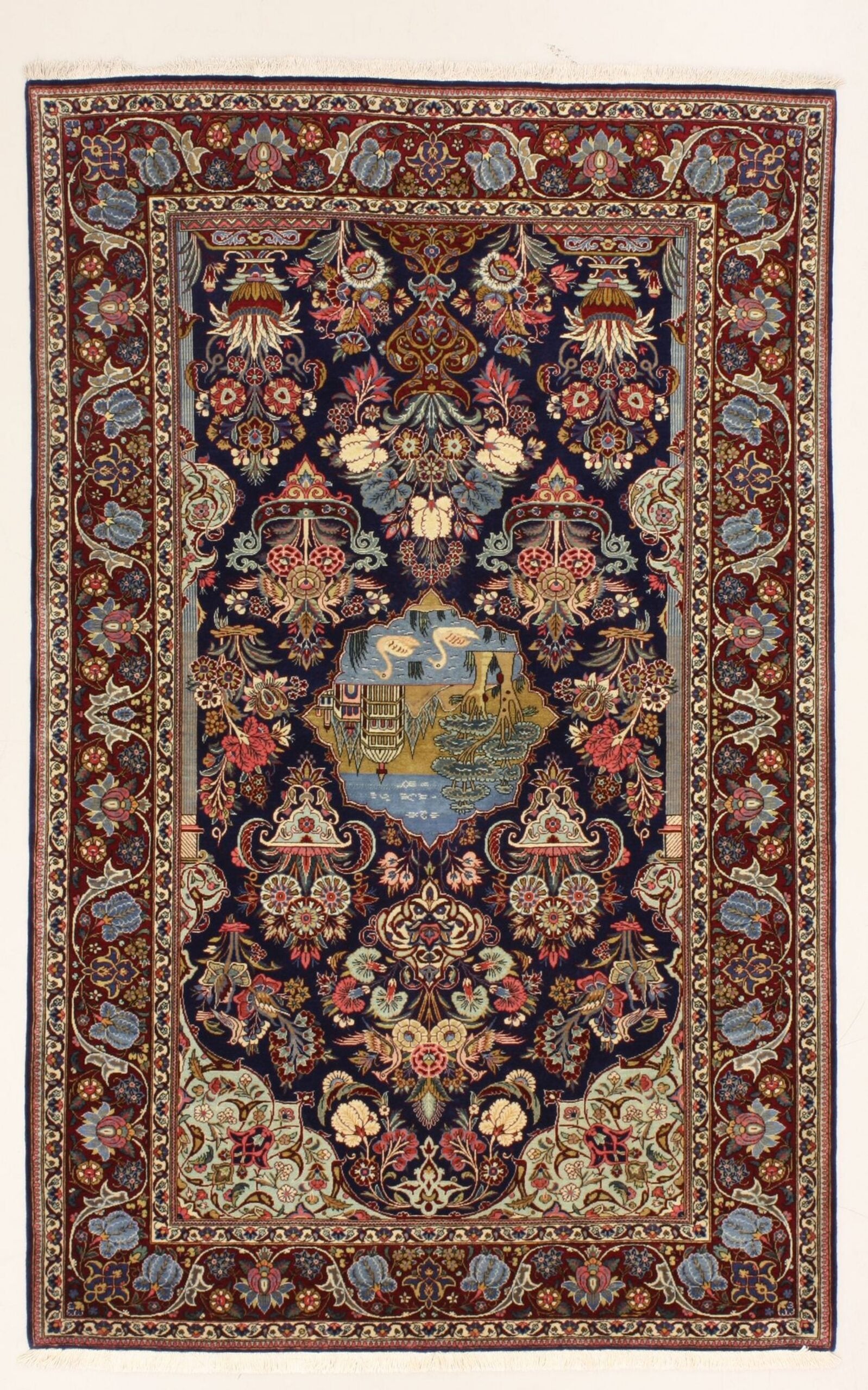 Perserteppich Kashan 134 x 212 cm Schurwolle Handgeknüpft