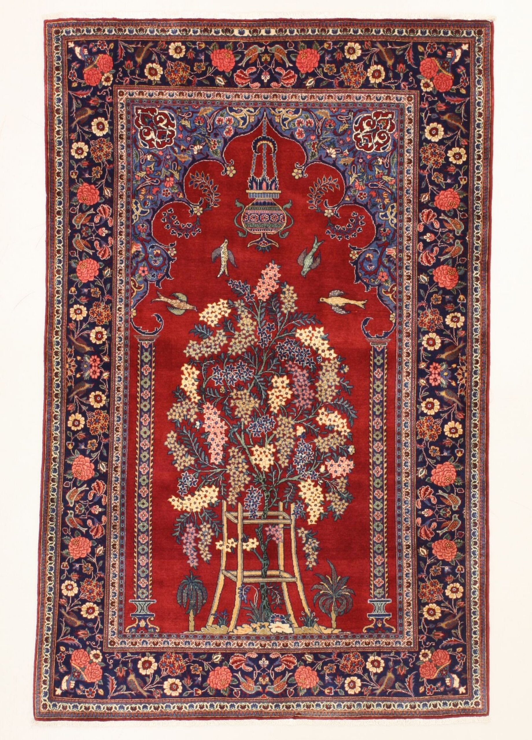 Perserteppich Kashan 130 x 205 cm Schurwolle handgeknüpft
