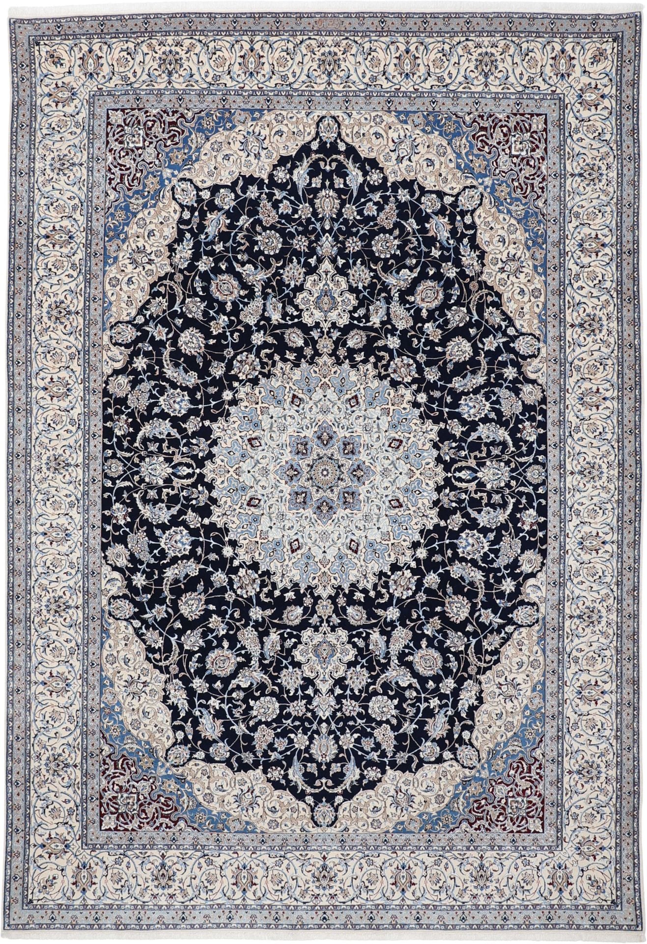 Perserteppich Nain 255 x 368 cm Schurwolle und Seide handgeknüpft
