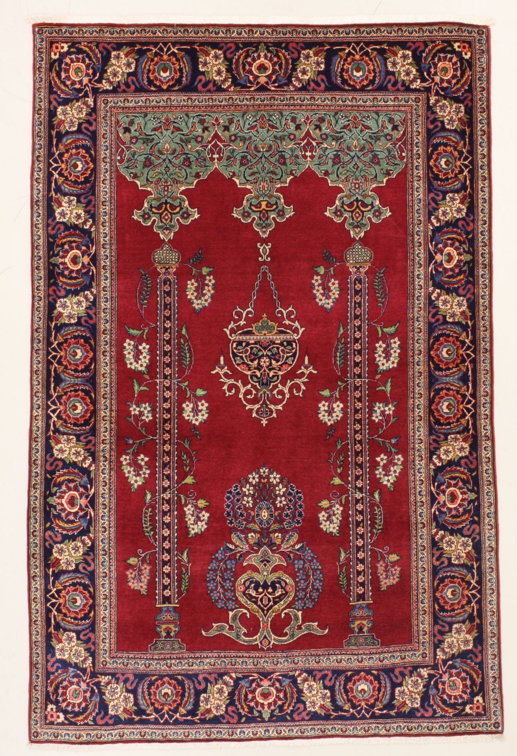 Perserteppich Kashan 140 x 200 cm Schurwolle Handgeknüpft