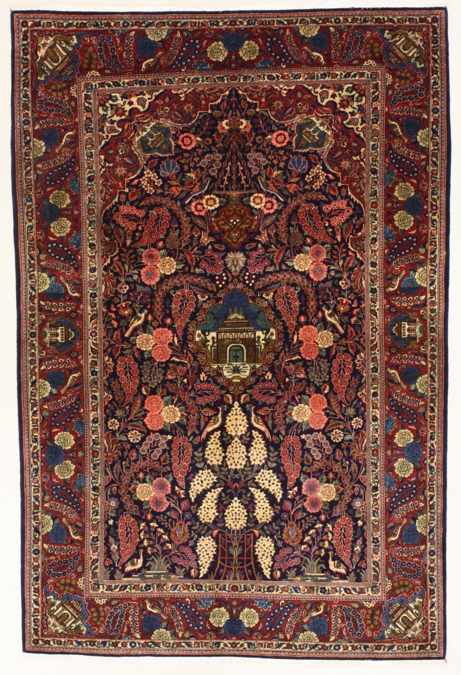 Perserteppich Kashan 137 x 205 cm Schurwolle handgeknüpft