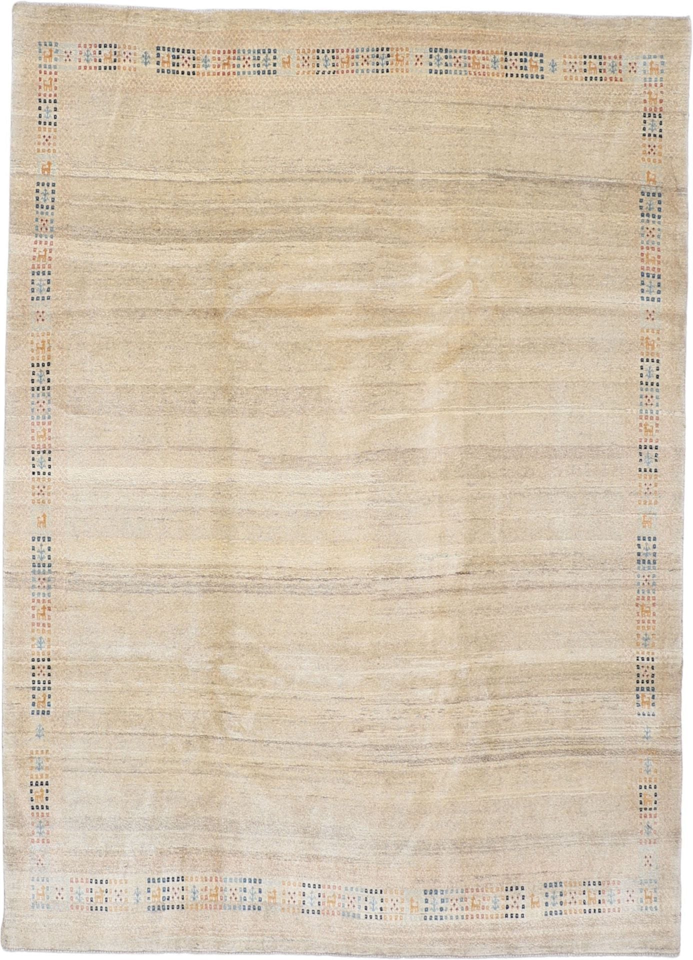 Perserteppich Gabbeh 205 x 385 cm Schurwolle handgeknüpft weich