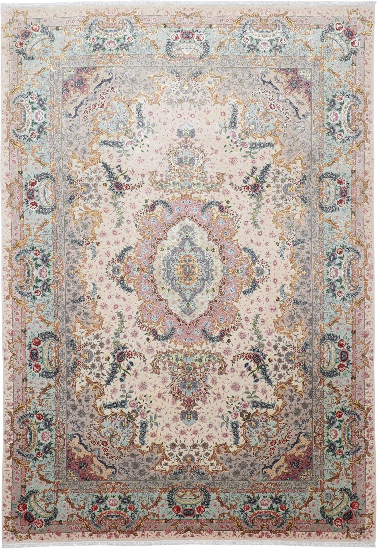 Perserteppich Täbriz 245 x 358 cm Schurwolle-Seide handgeknüpft