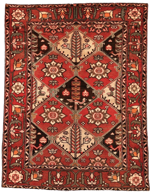 Perserteppich 200 x 158 cm Wolle handgeknüpft Bakhtiar