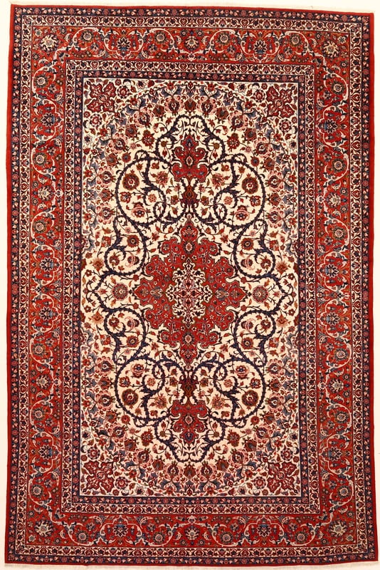 Perserteppich Isfahan 454 x 296 cm Wolle handgeknüpft Antik